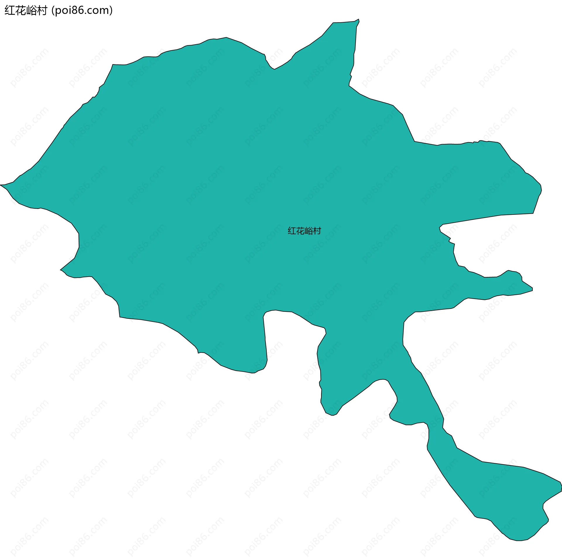 红花峪村边界地图