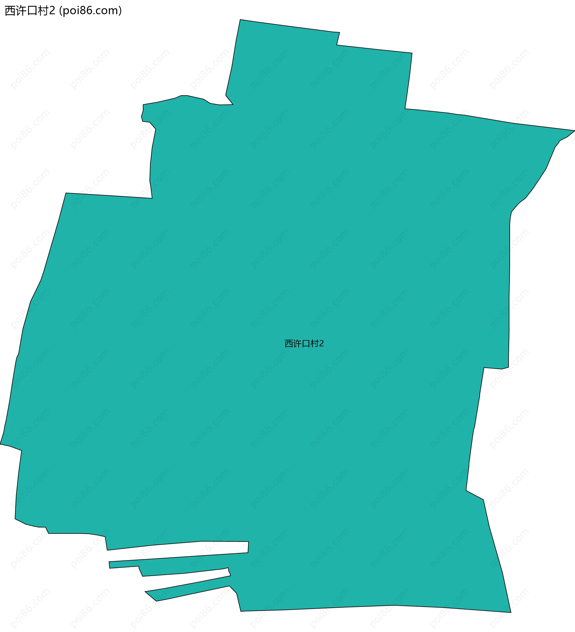 西许口村2边界地图