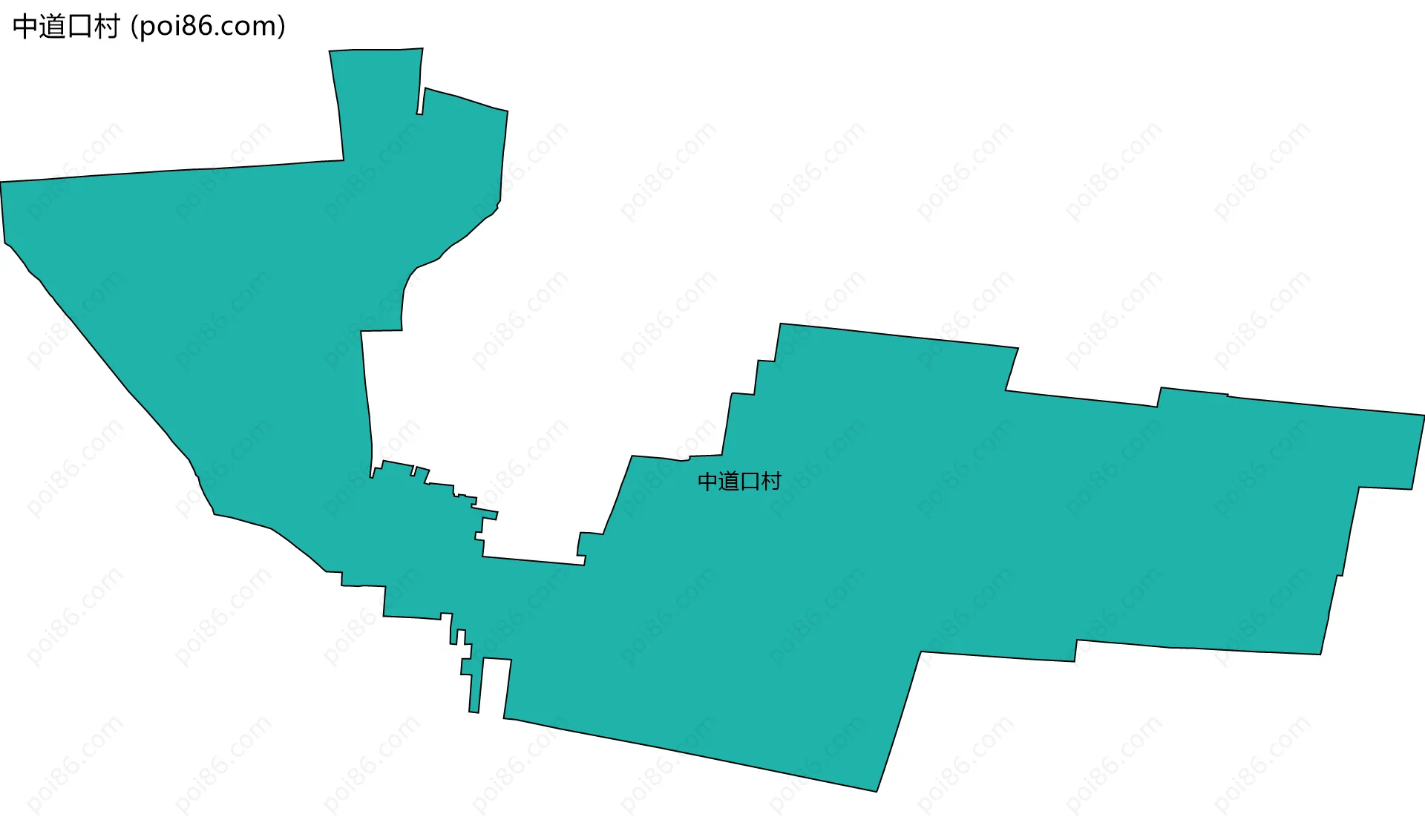中道口村边界地图