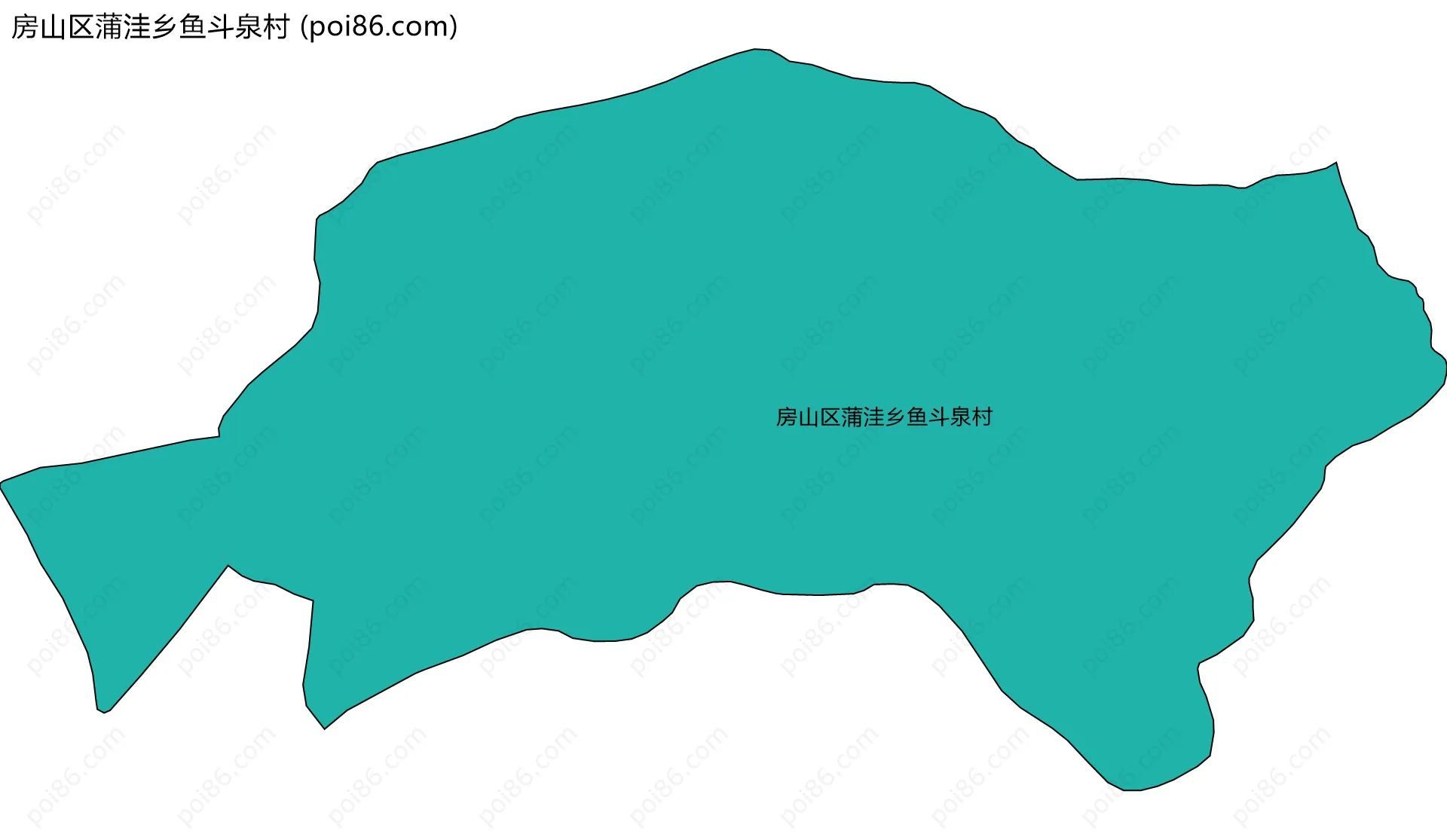 房山区蒲洼乡鱼斗泉村边界地图