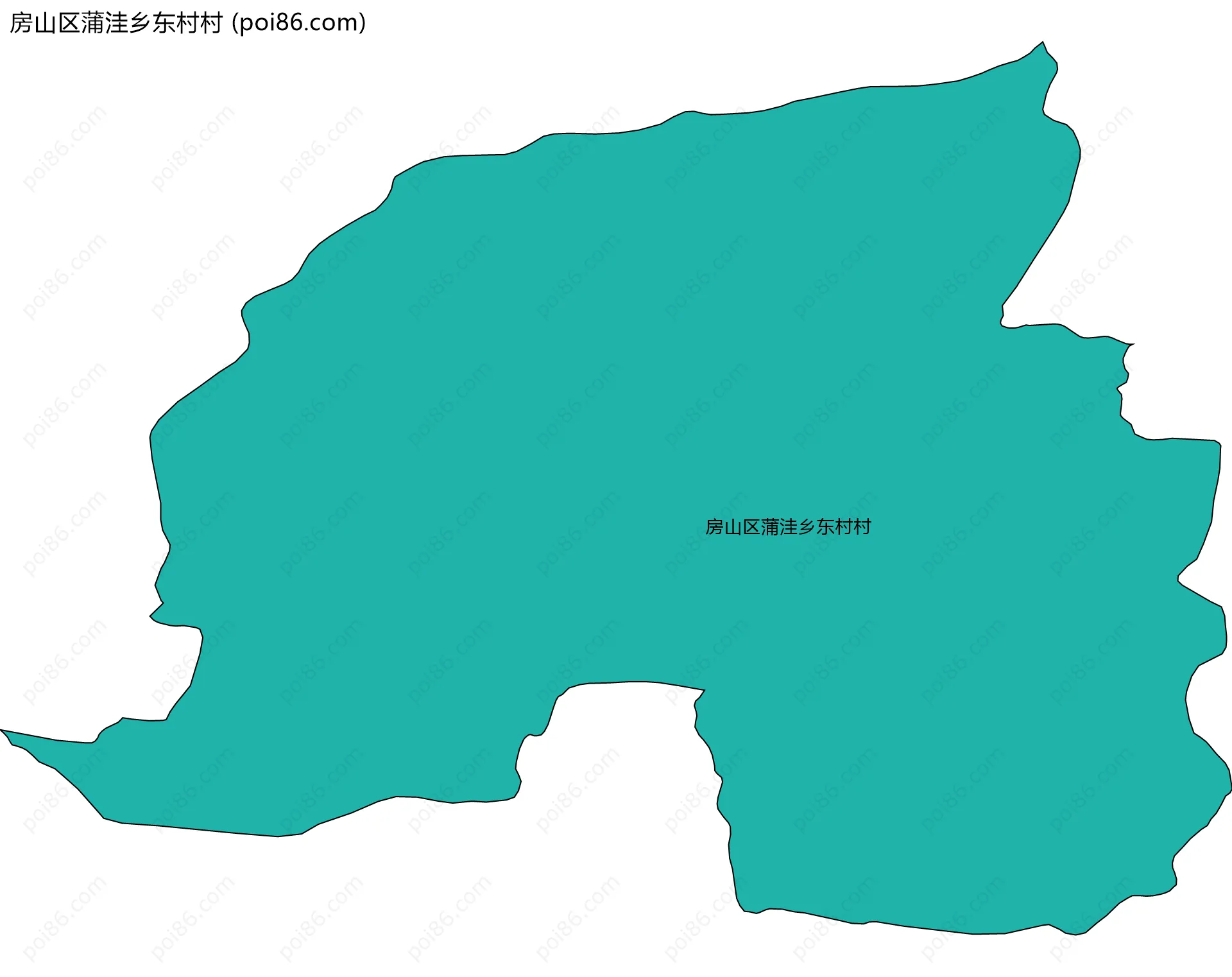 房山区蒲洼乡东村村边界地图