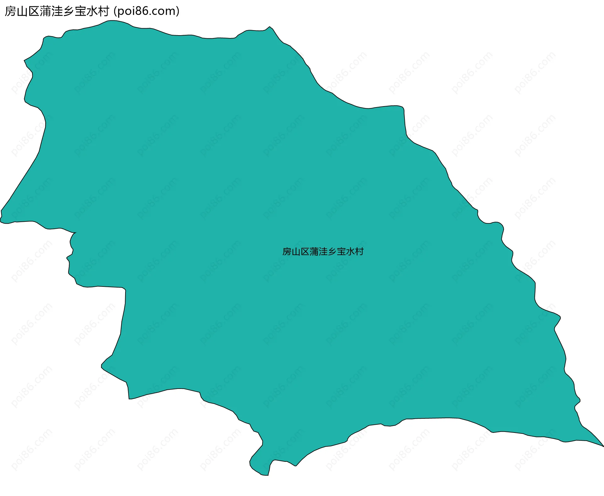 房山区蒲洼乡宝水村边界地图