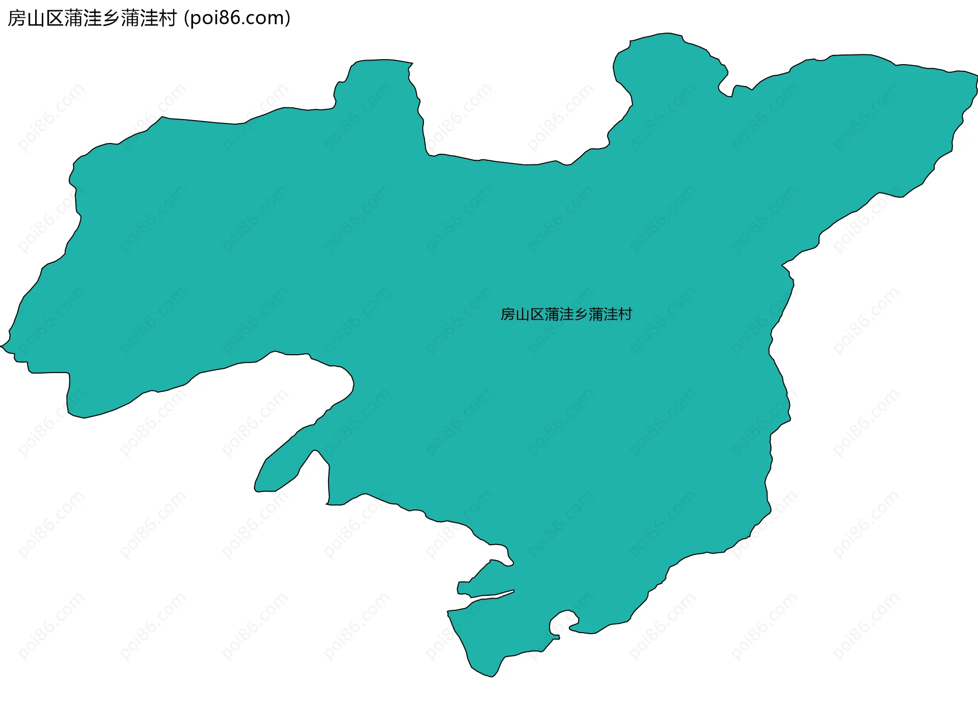 房山区蒲洼乡蒲洼村边界地图