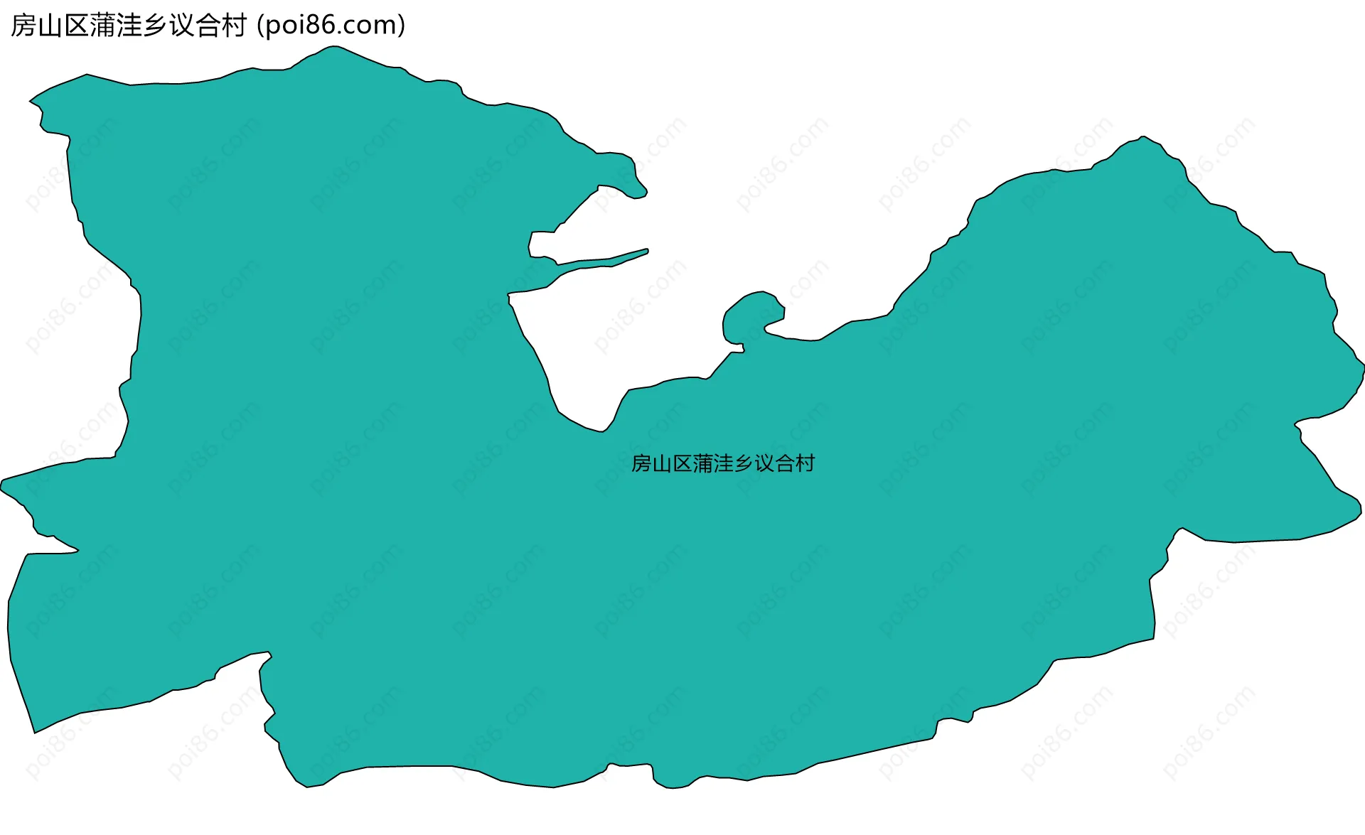 房山区蒲洼乡议合村边界地图