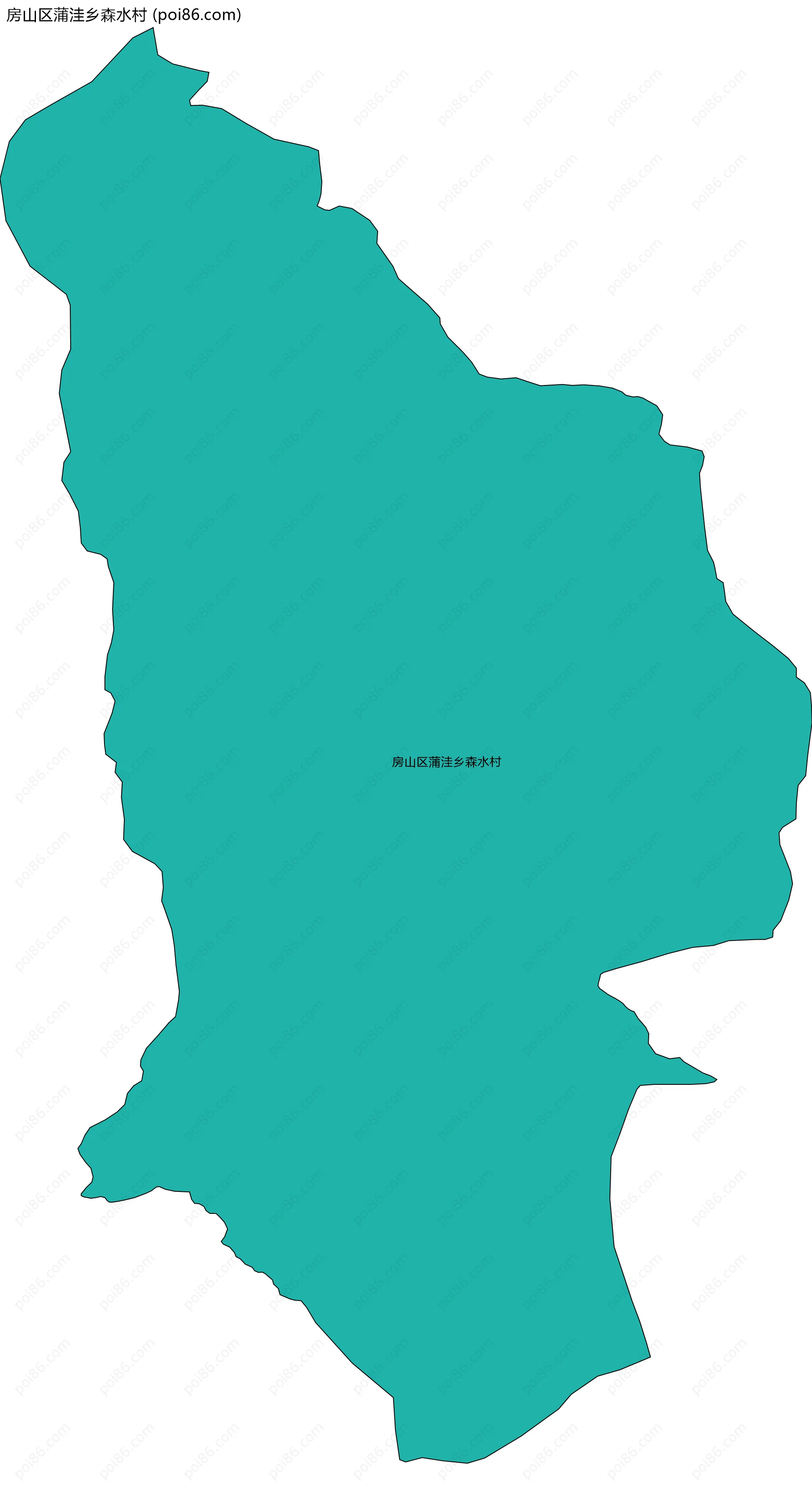 房山区蒲洼乡森水村边界地图