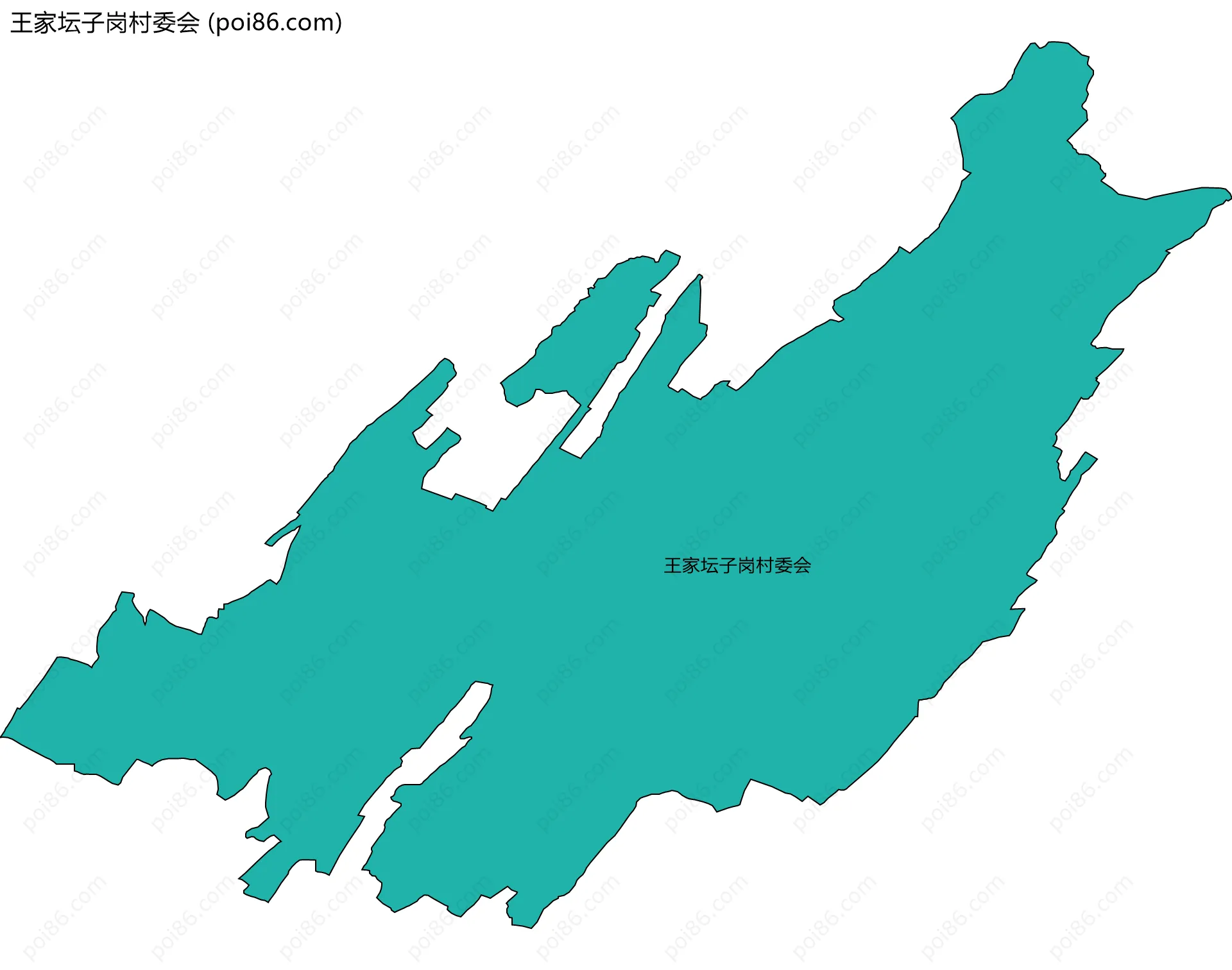 王家坛子岗村委会边界地图