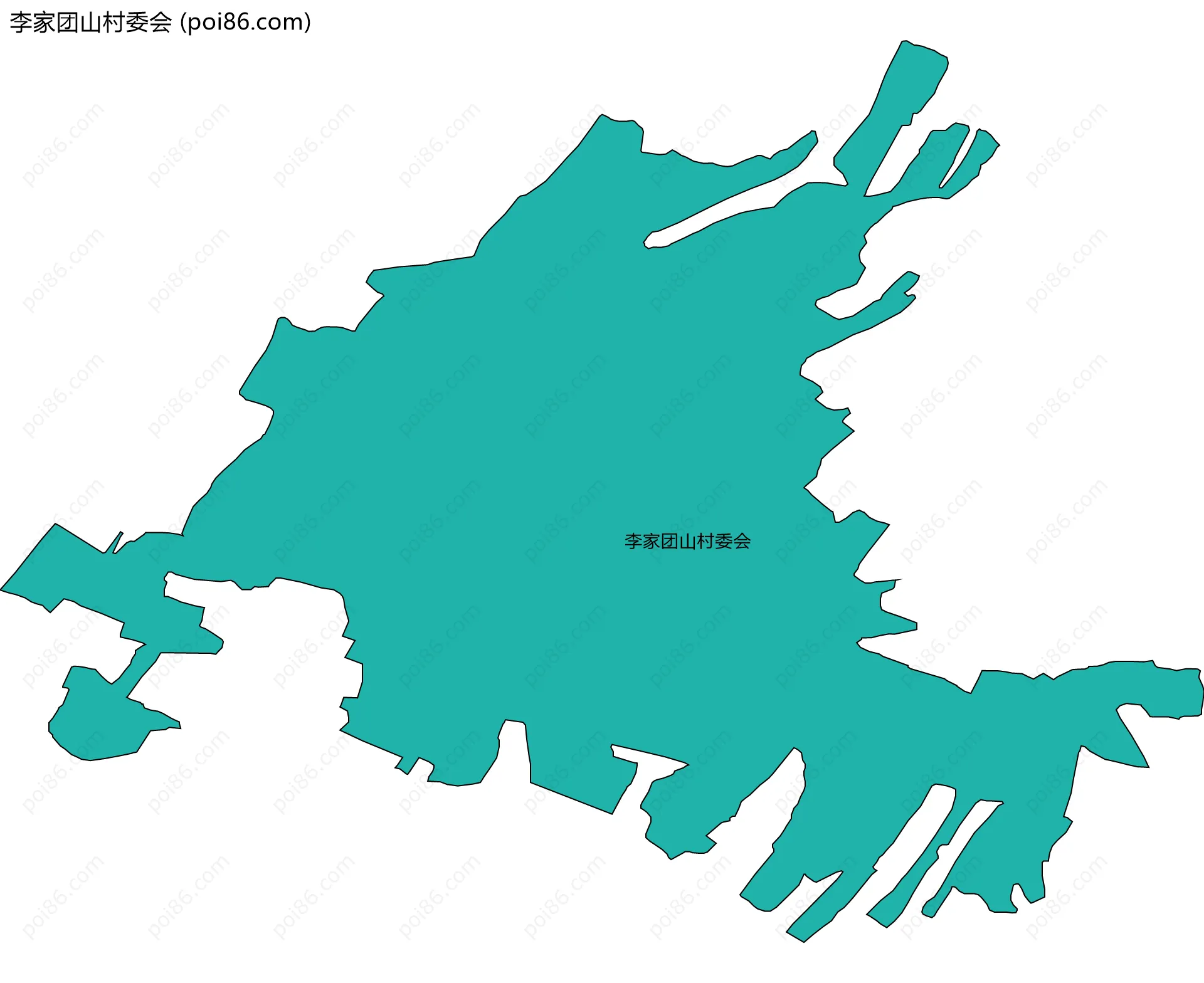李家团山村委会边界地图