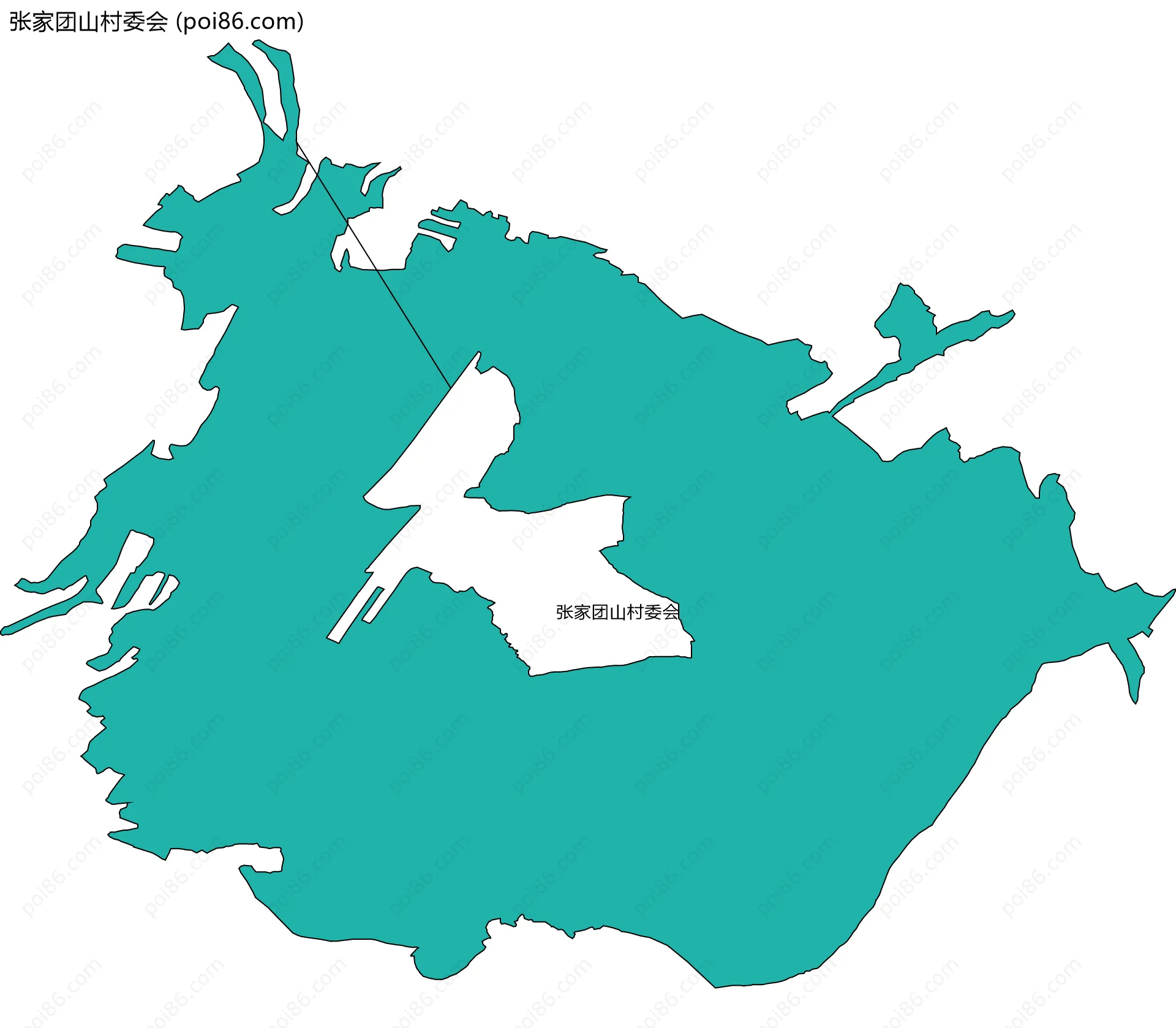 张家团山村委会边界地图