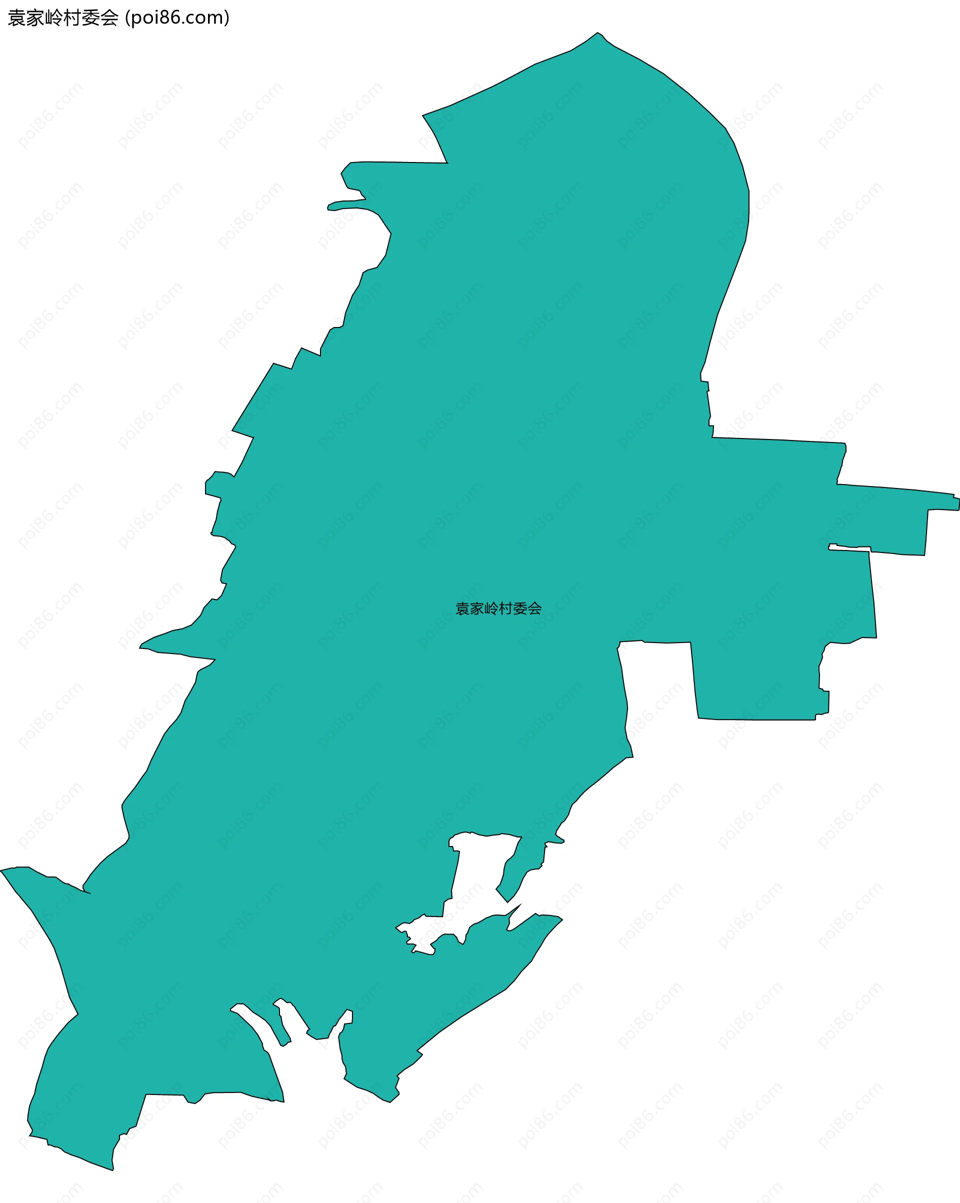 袁家岭村委会边界地图