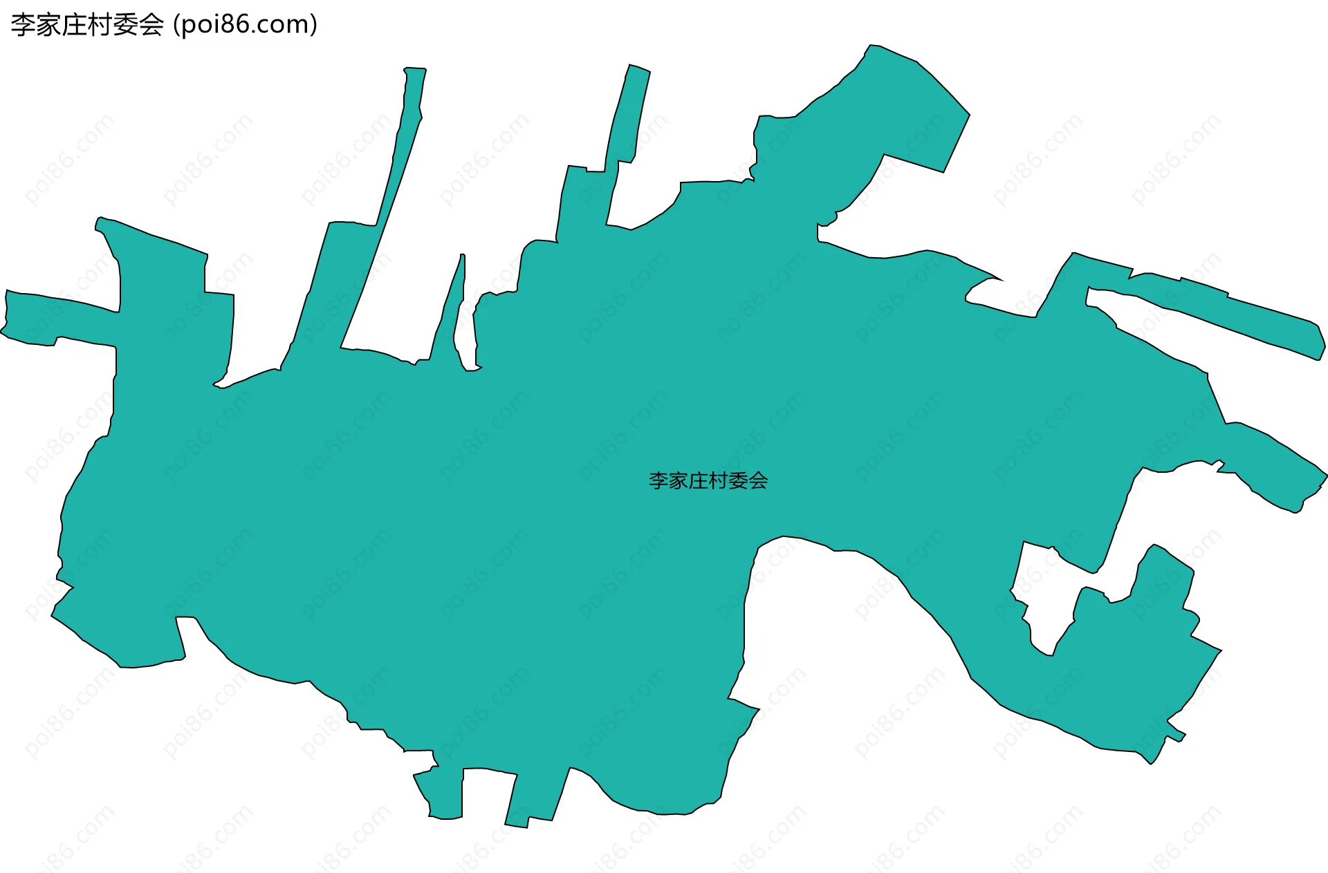 李家庄村委会边界地图
