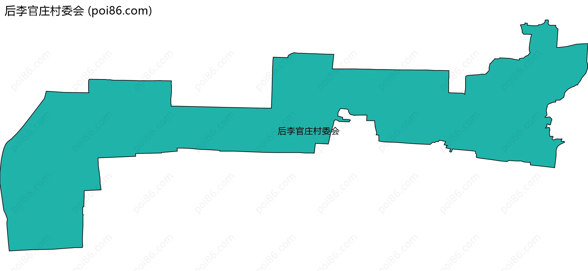 后李官庄村委会边界地图