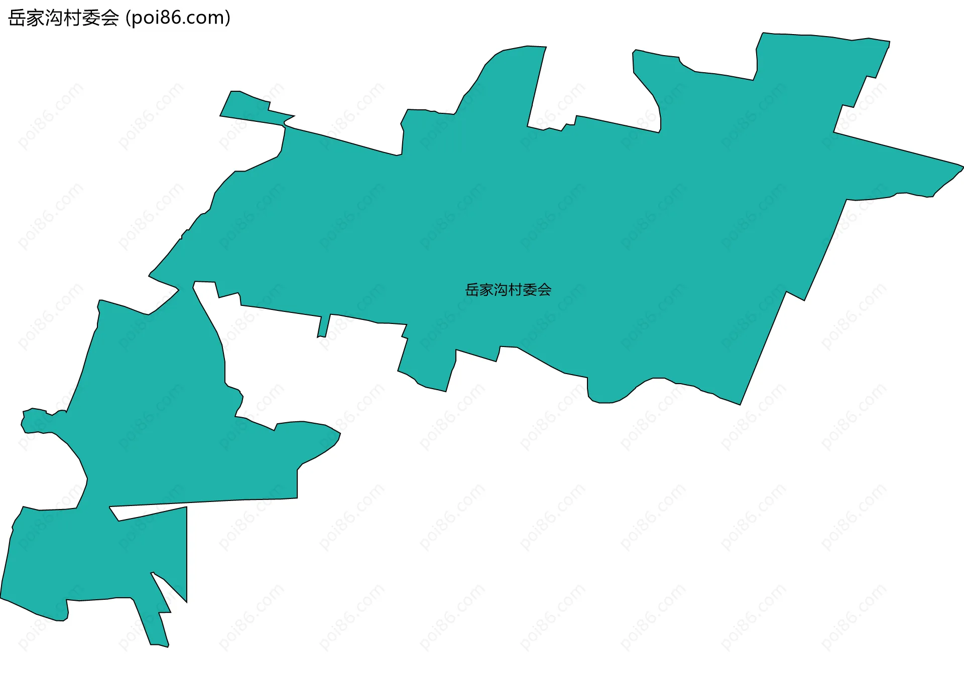 岳家沟村委会边界地图