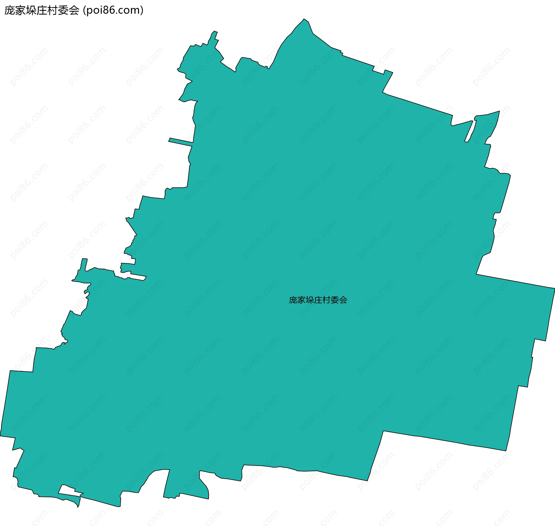 庞家垛庄村委会边界地图