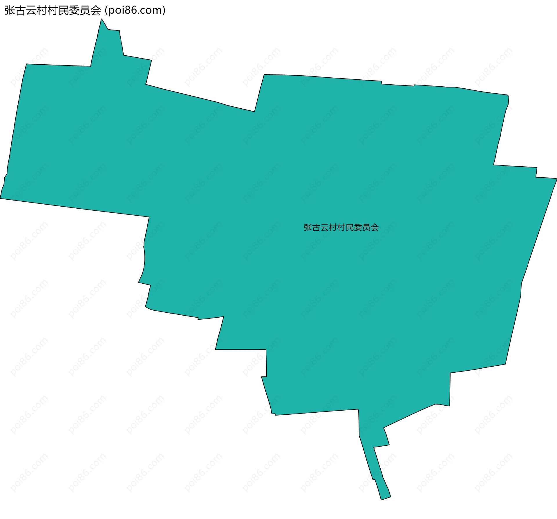 张古云村村民委员会边界地图