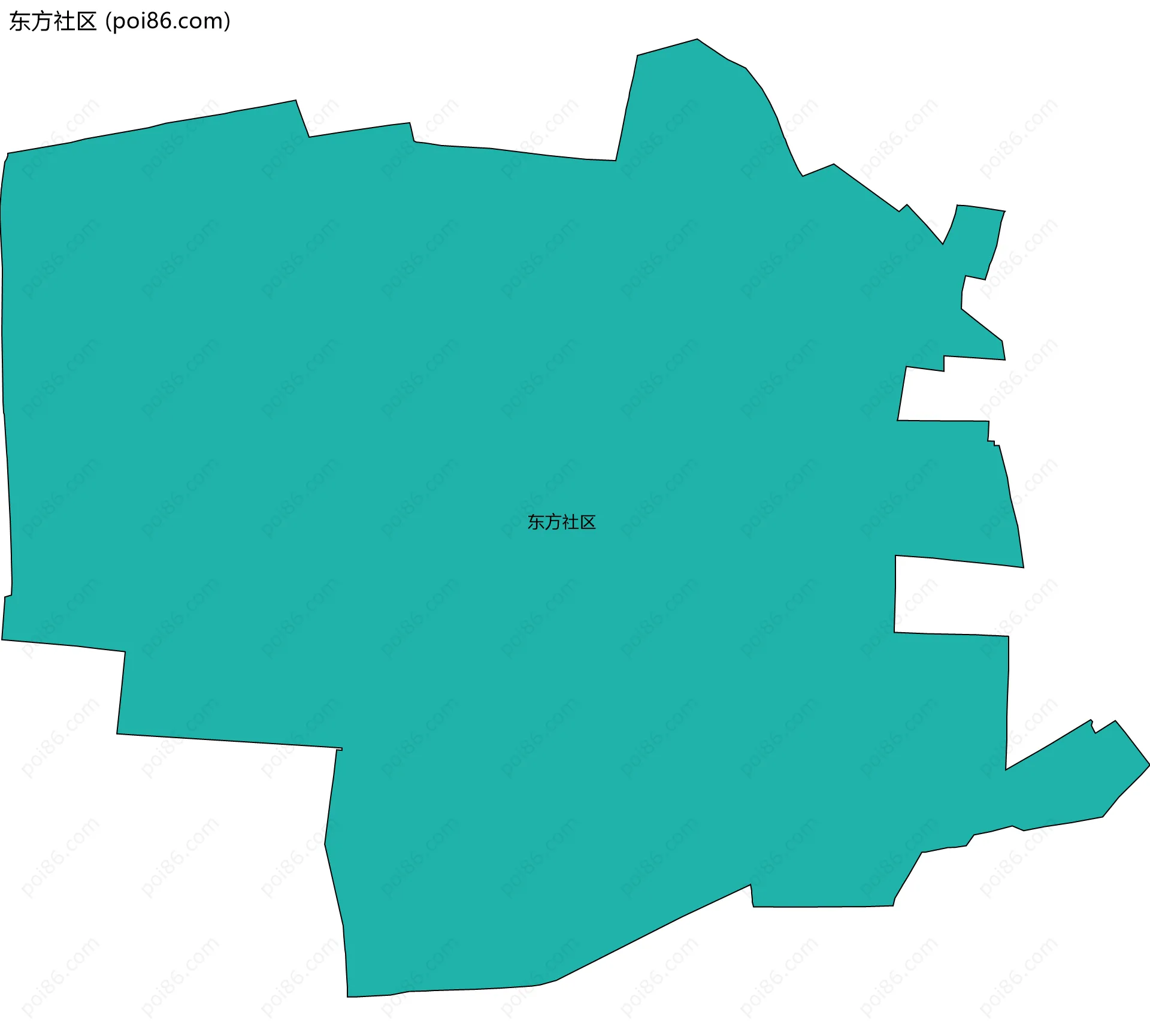 东方社区边界地图
