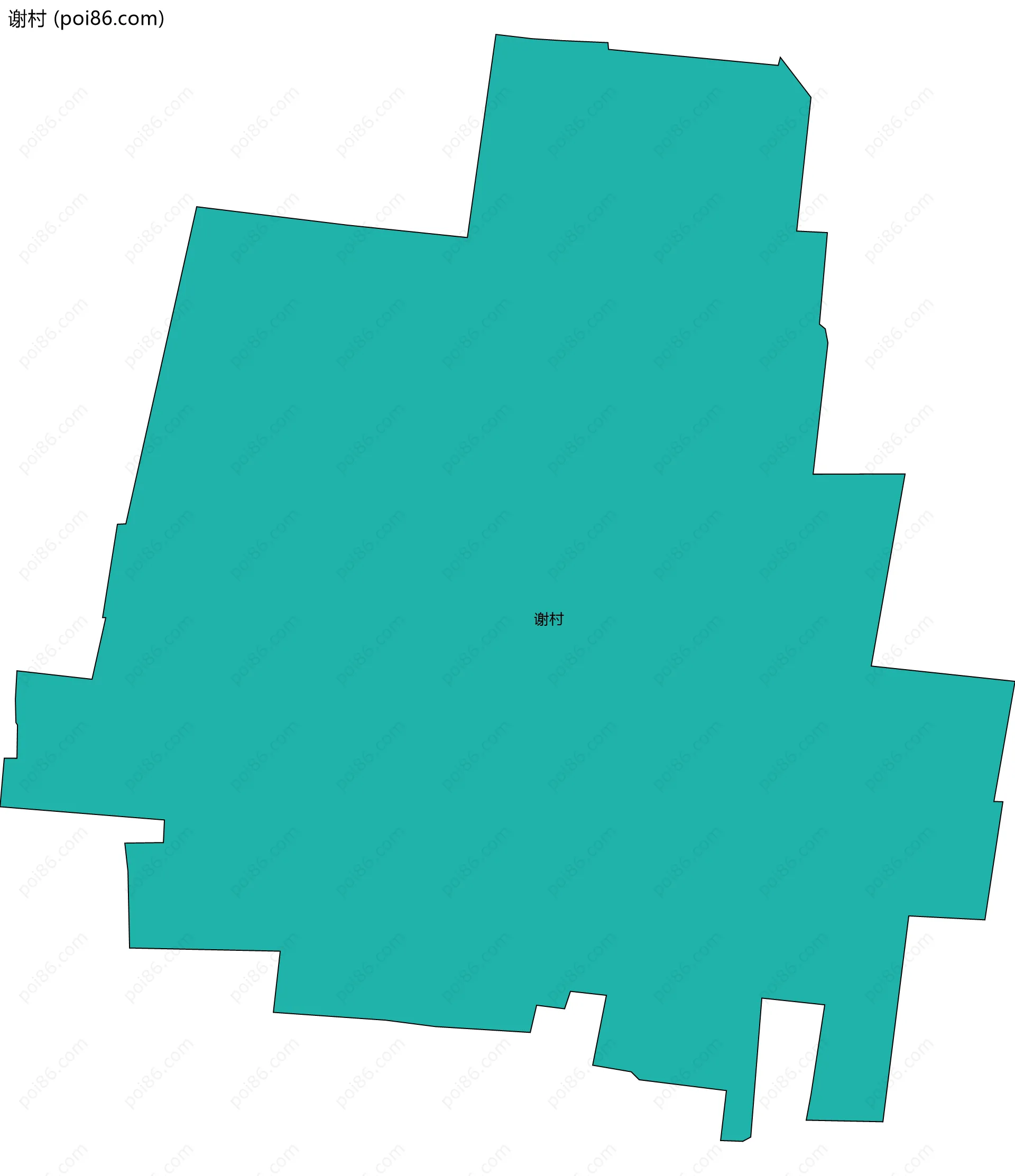 谢村边界地图