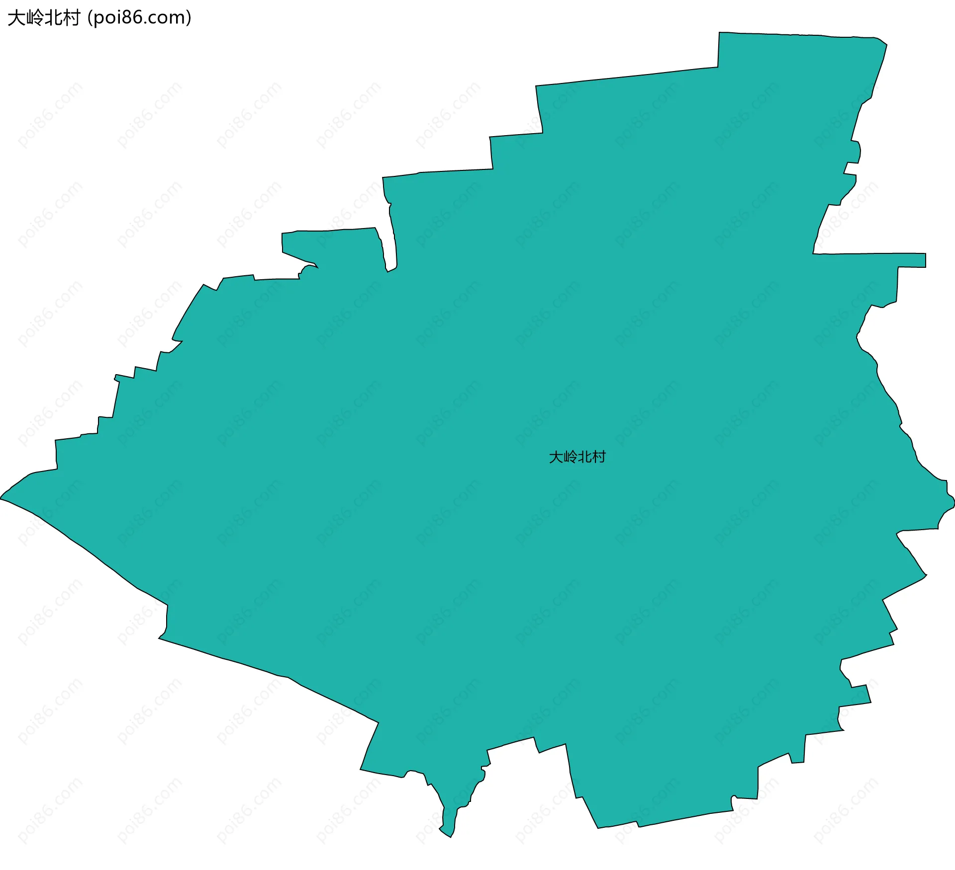 大岭北村边界地图