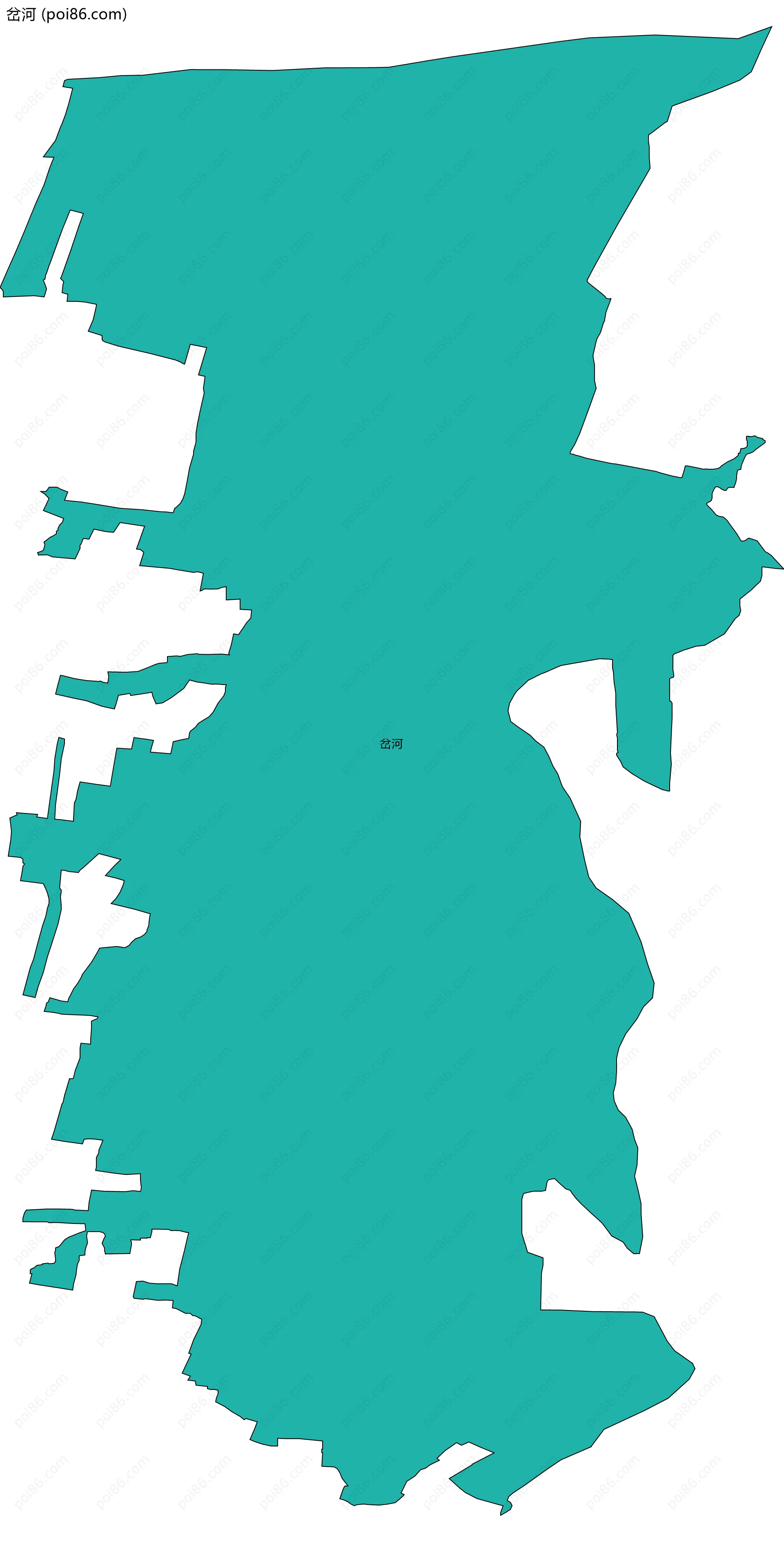 岔河边界地图