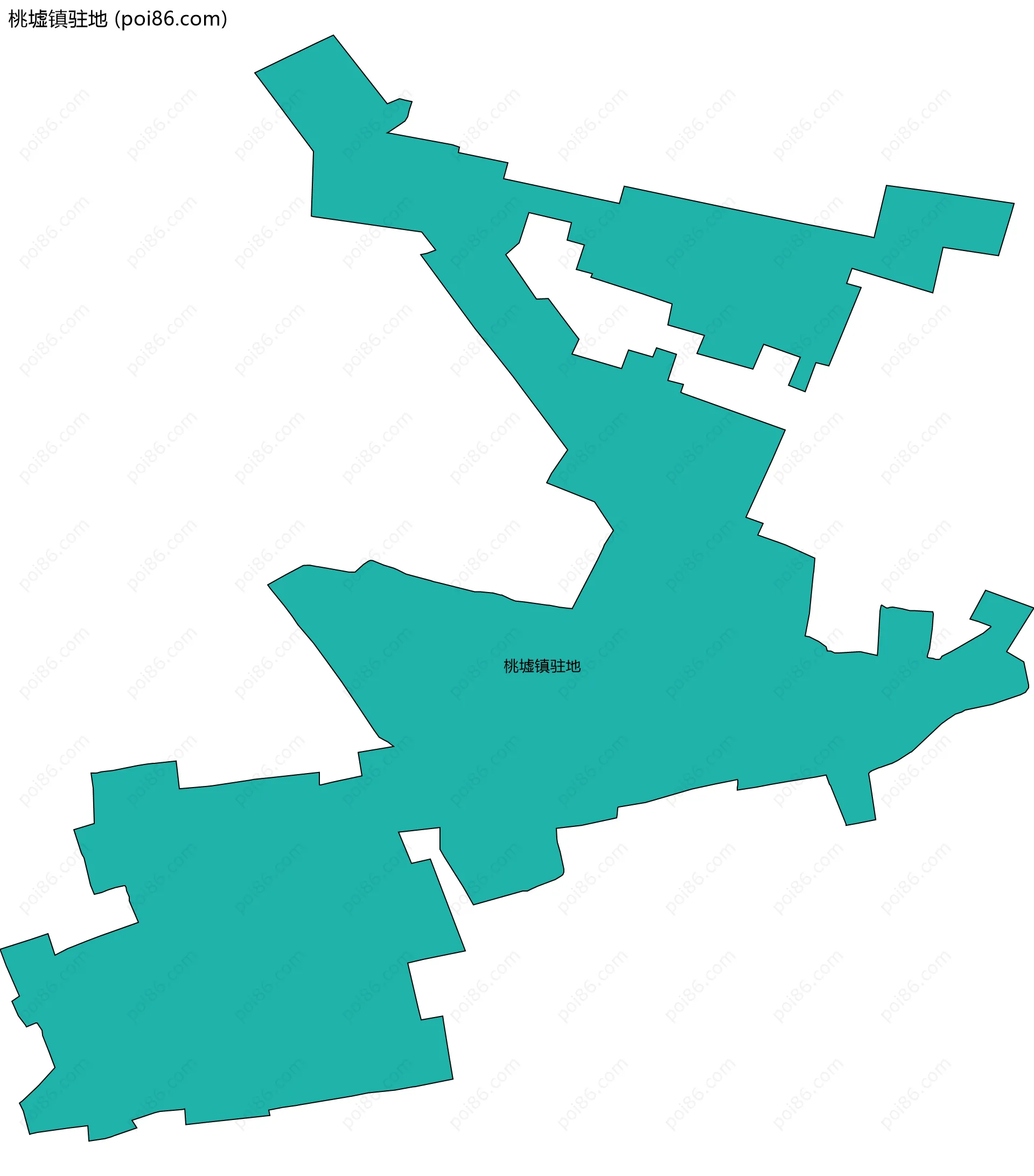 桃墟镇驻地边界地图