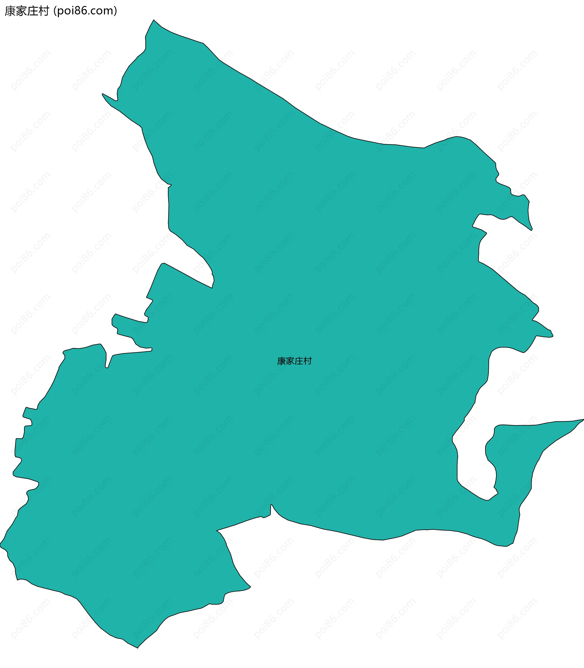 康家庄村边界地图