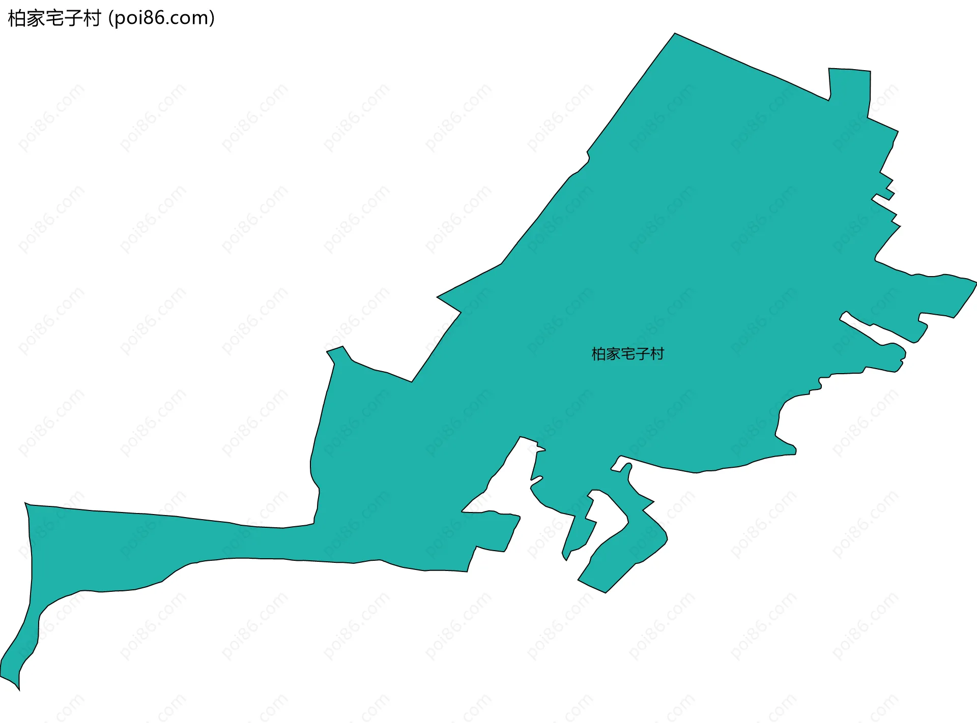 柏家宅子村边界地图