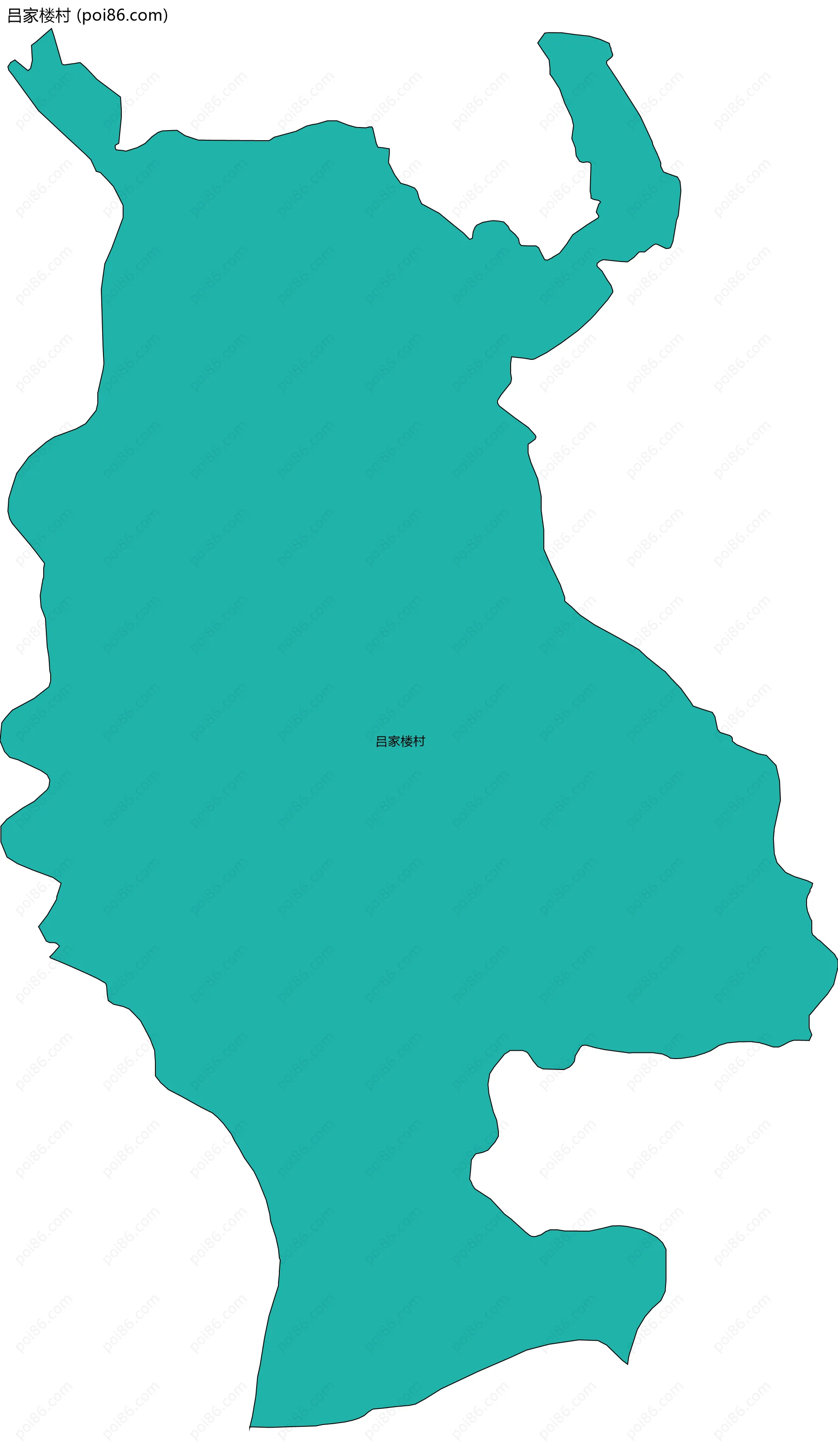 吕家楼村边界地图