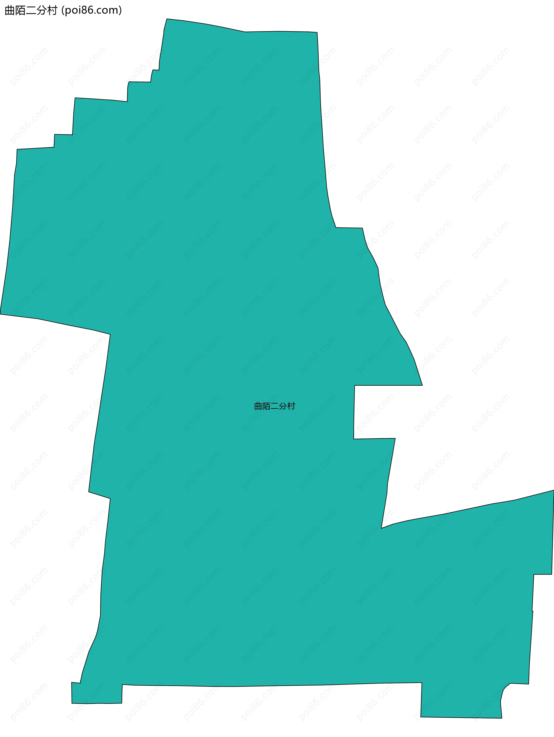 曲陌二分村边界地图