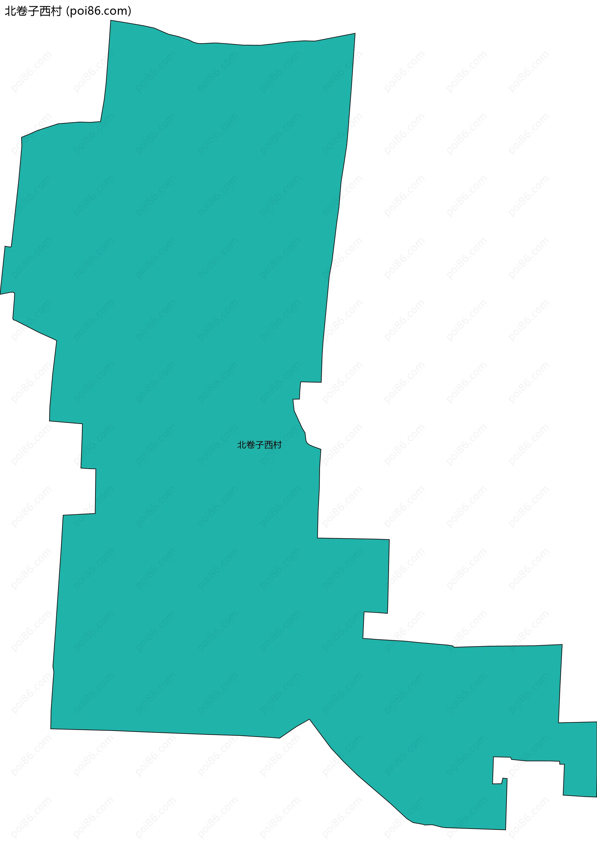 北卷子西村边界地图
