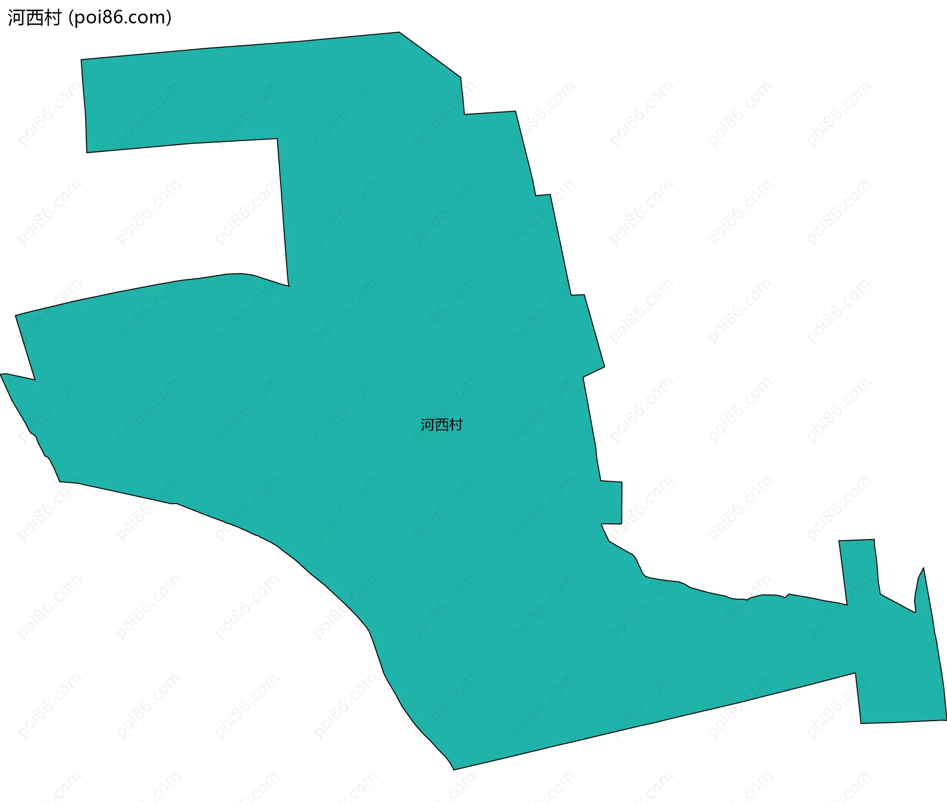河西村边界地图