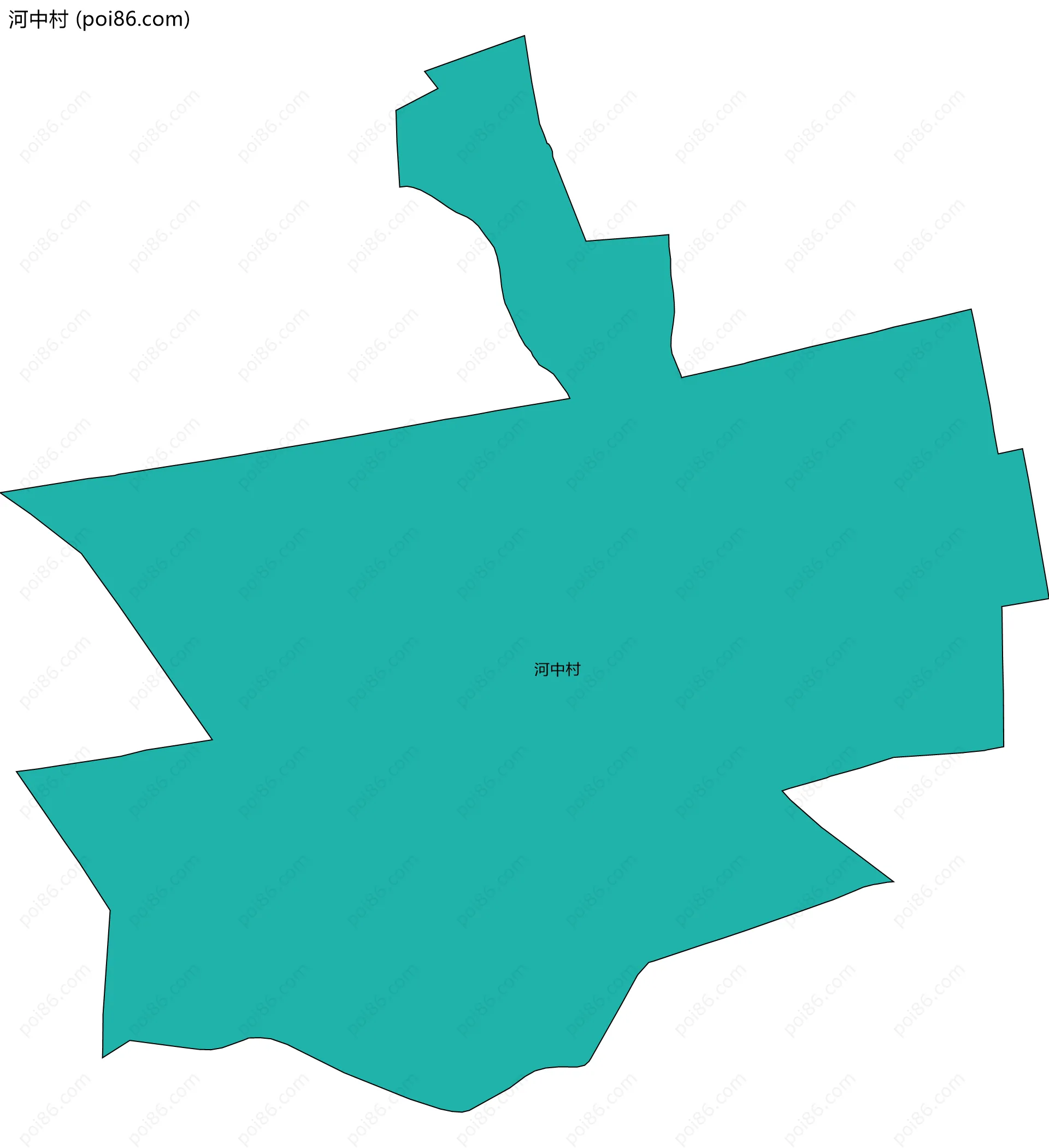 河中村边界地图