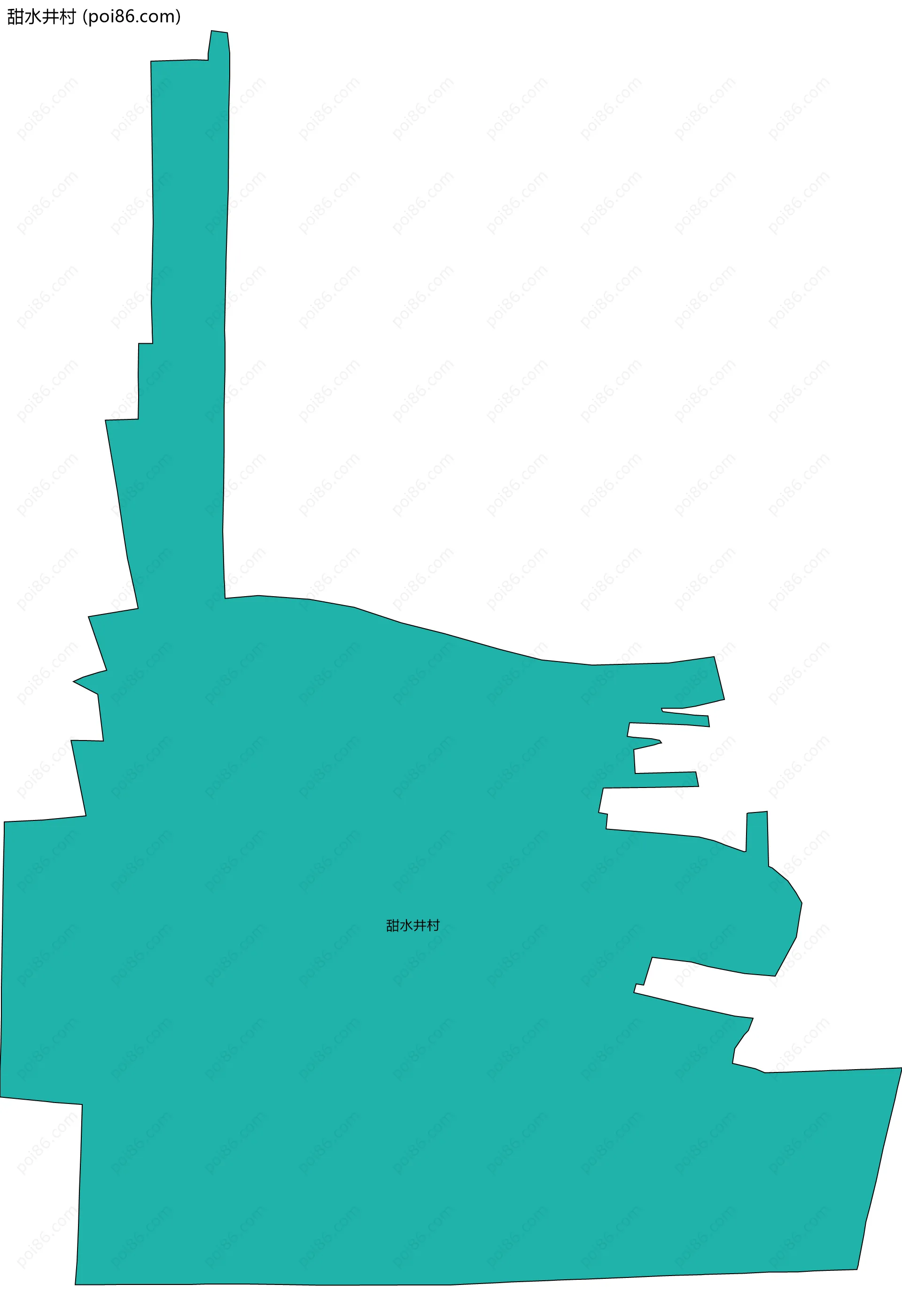 甜水井村边界地图