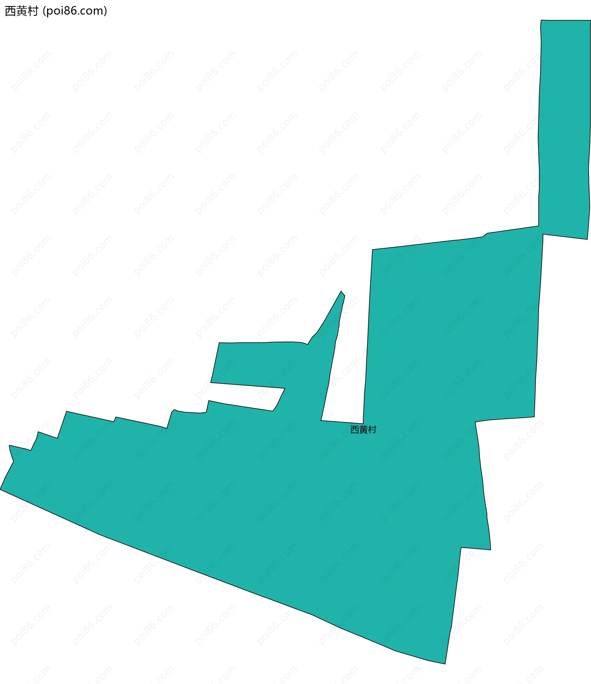 西黄村边界地图