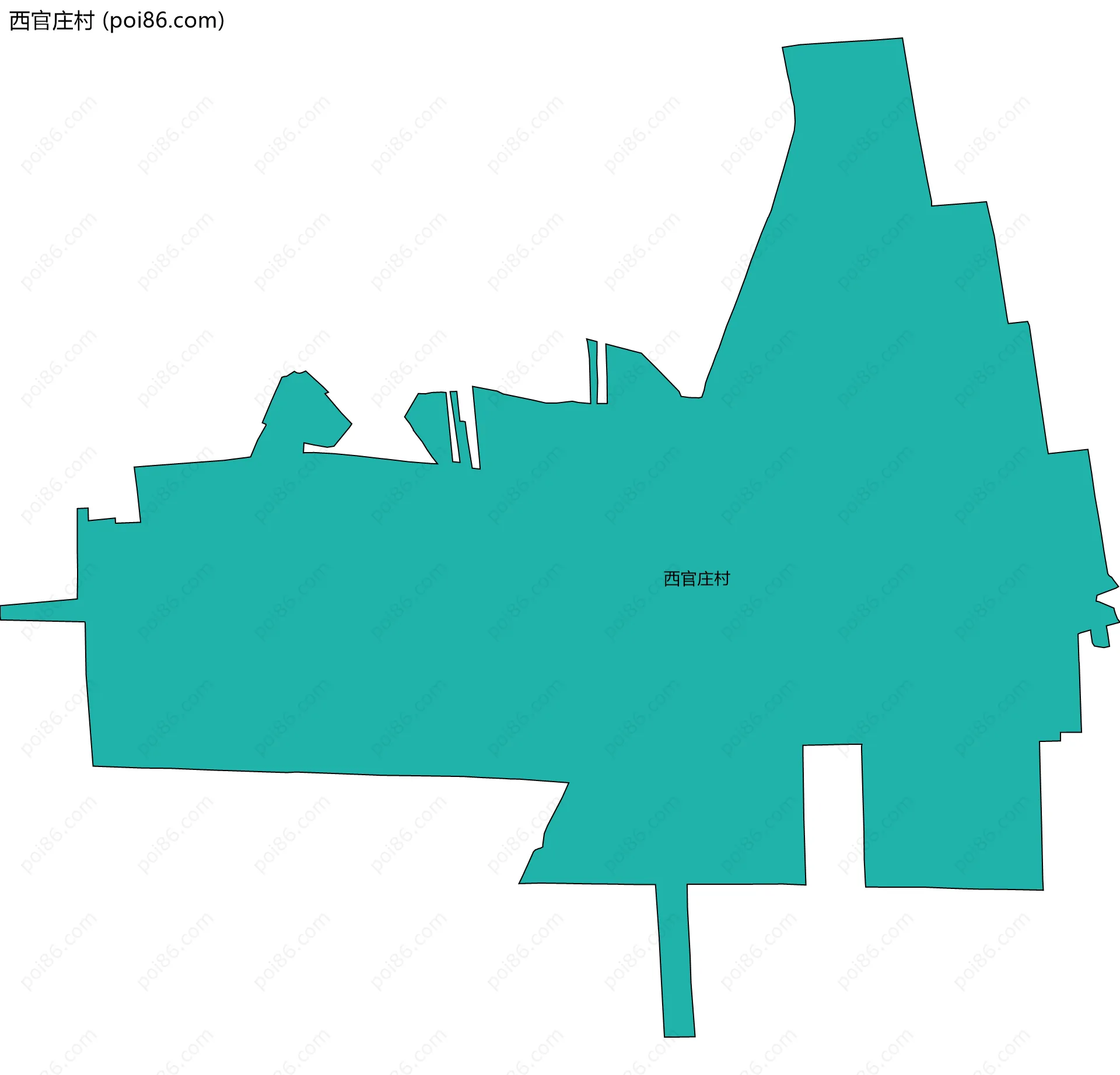 西官庄村边界地图