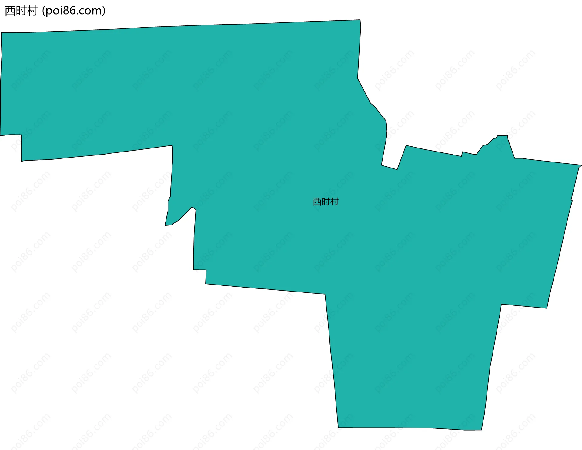 西时村边界地图