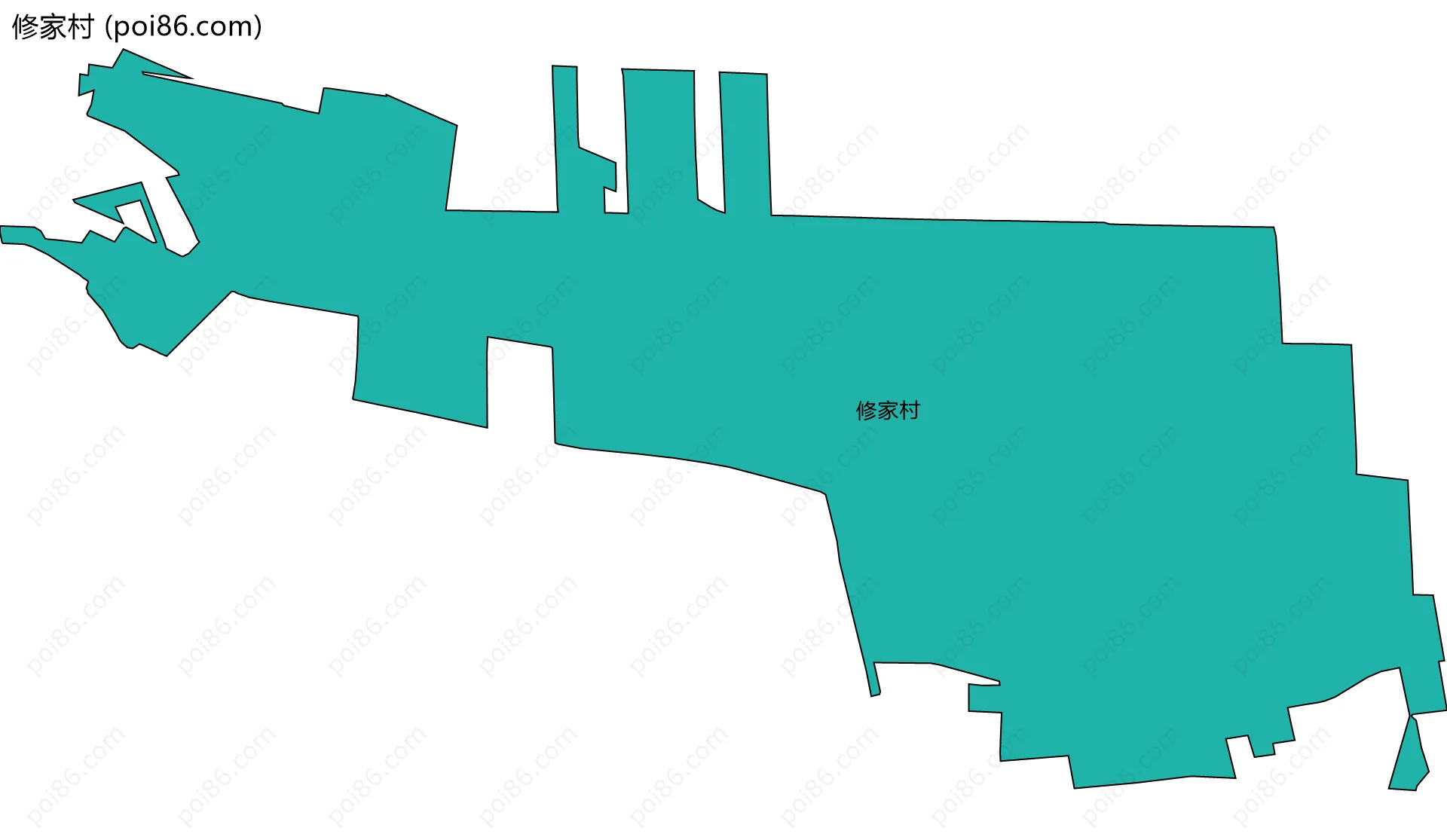 修家村边界地图