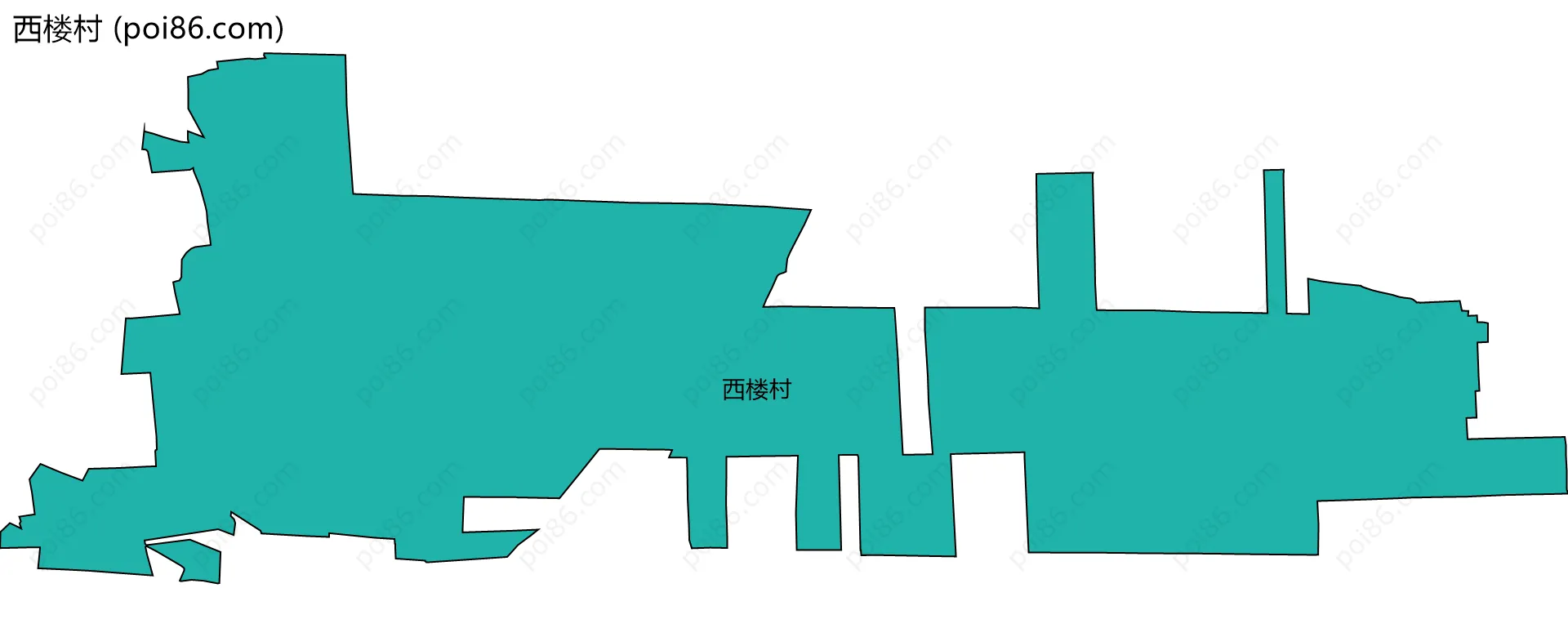 西楼村边界地图