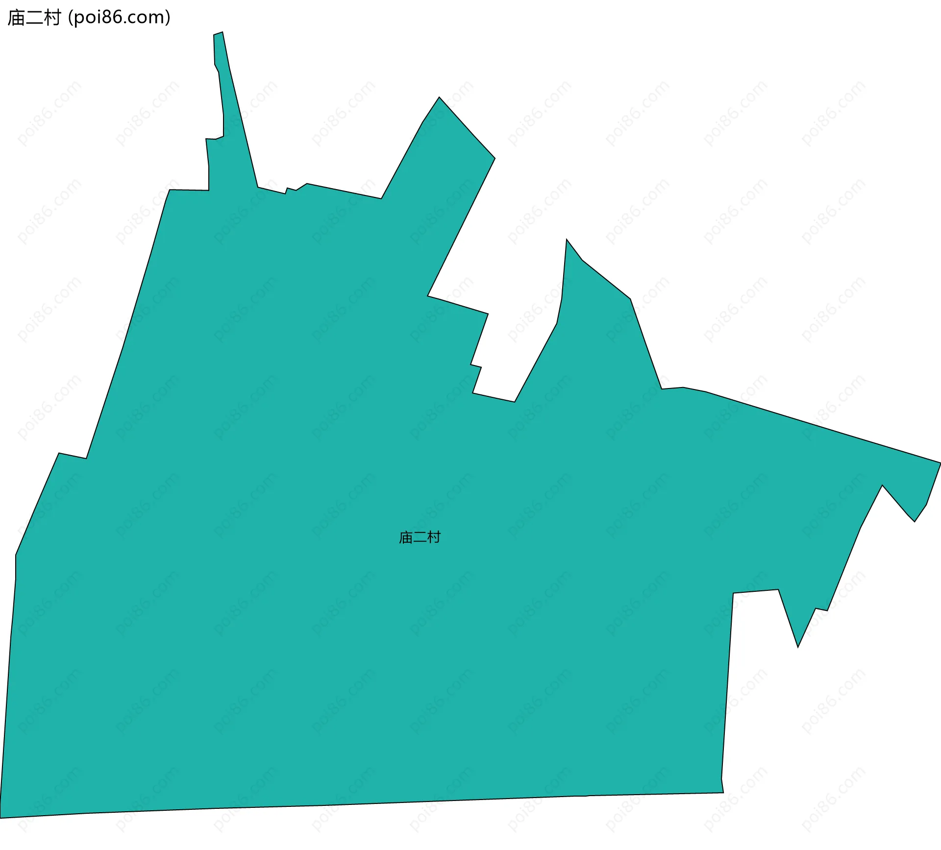庙二村边界地图
