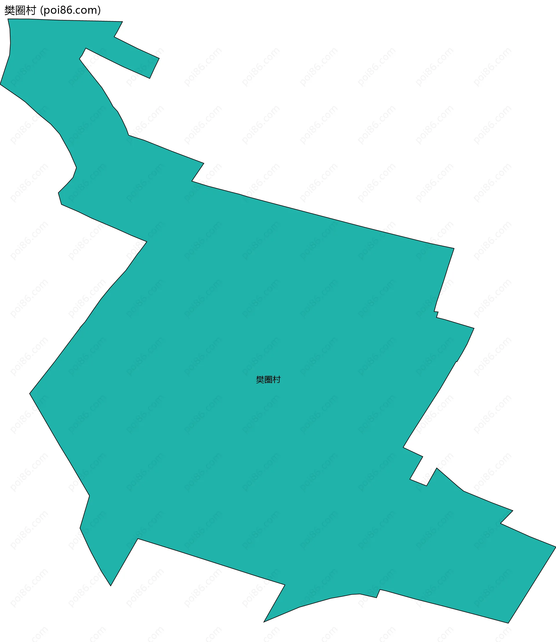 樊圈村边界地图