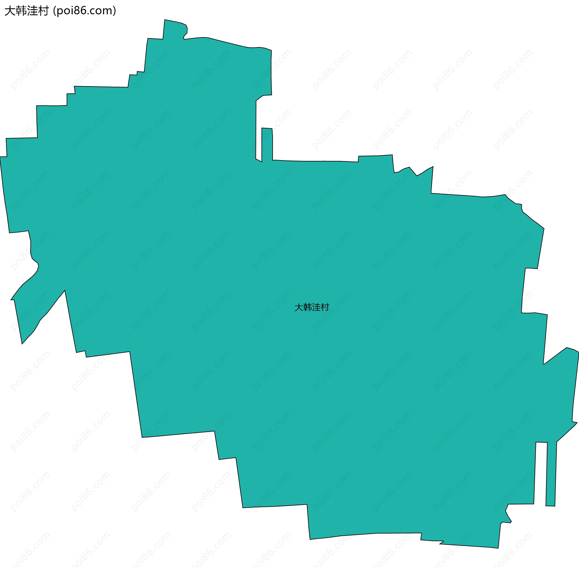 大韩洼村边界地图