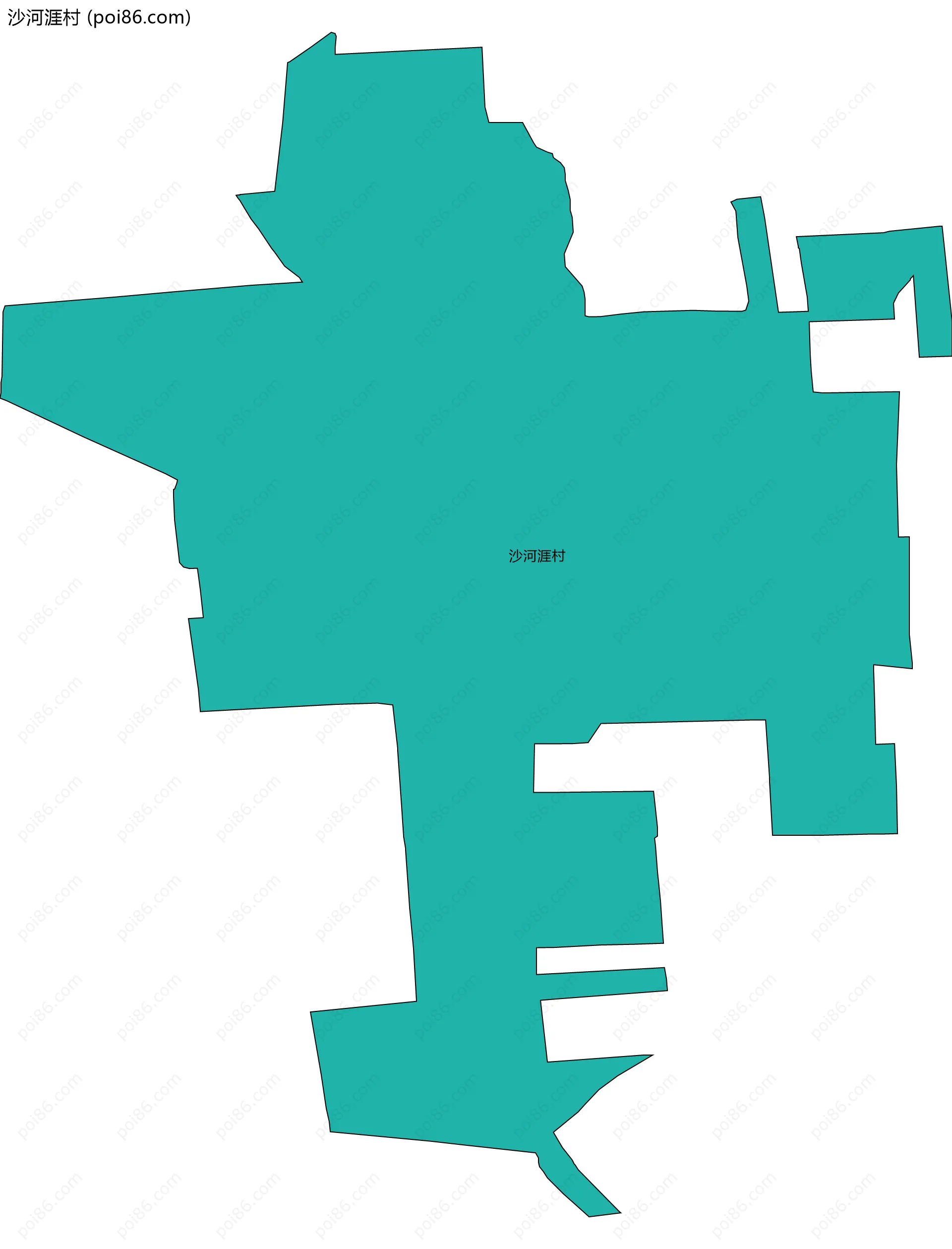 沙河涯村边界地图