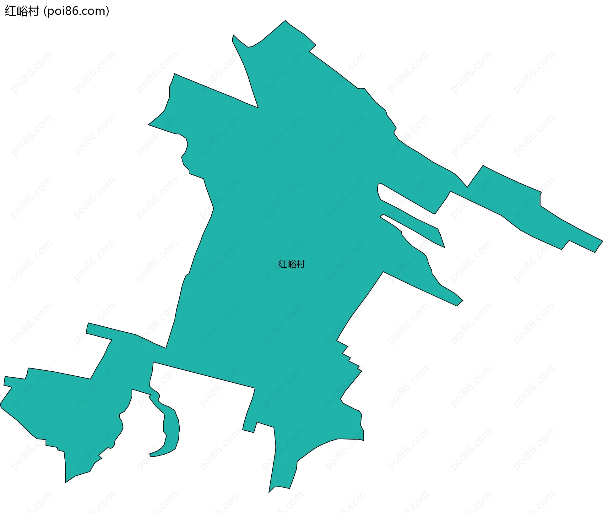 红峪村边界地图
