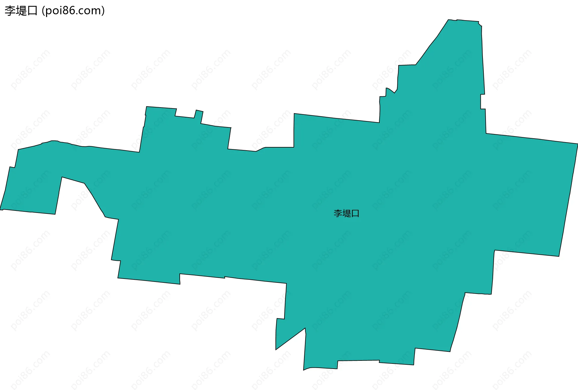 李堤口边界地图