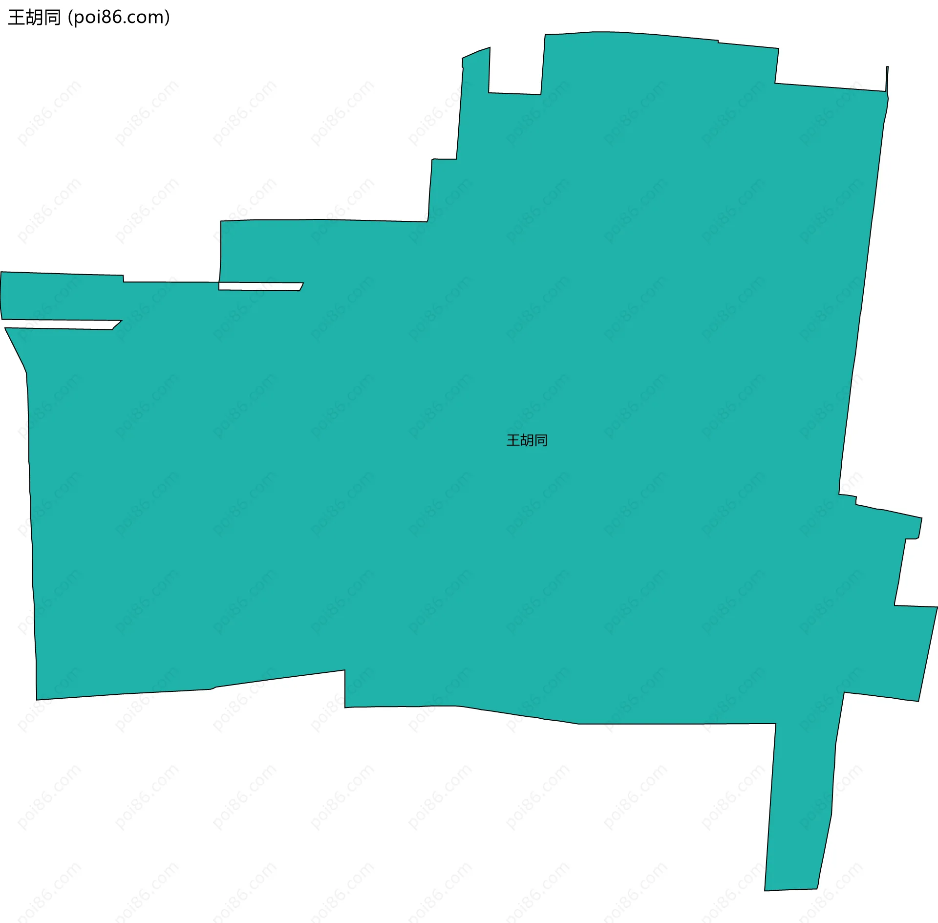 王胡同边界地图