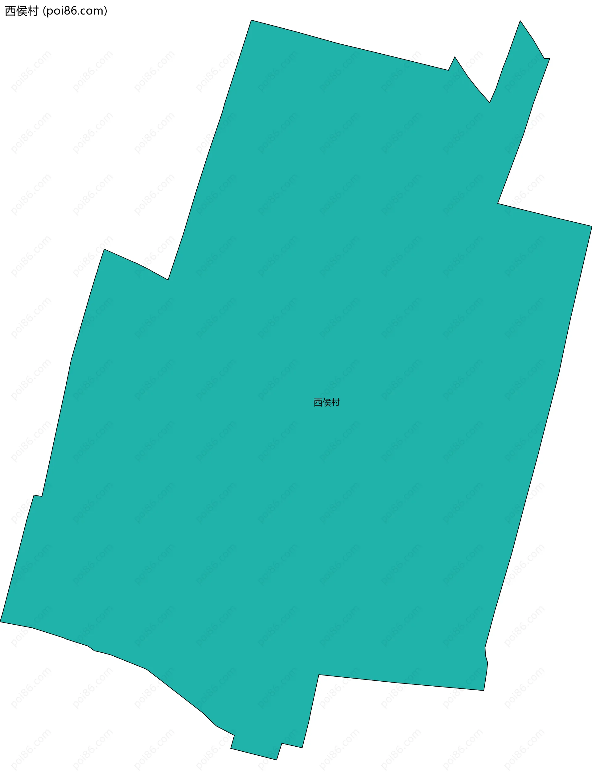 西侯村边界地图