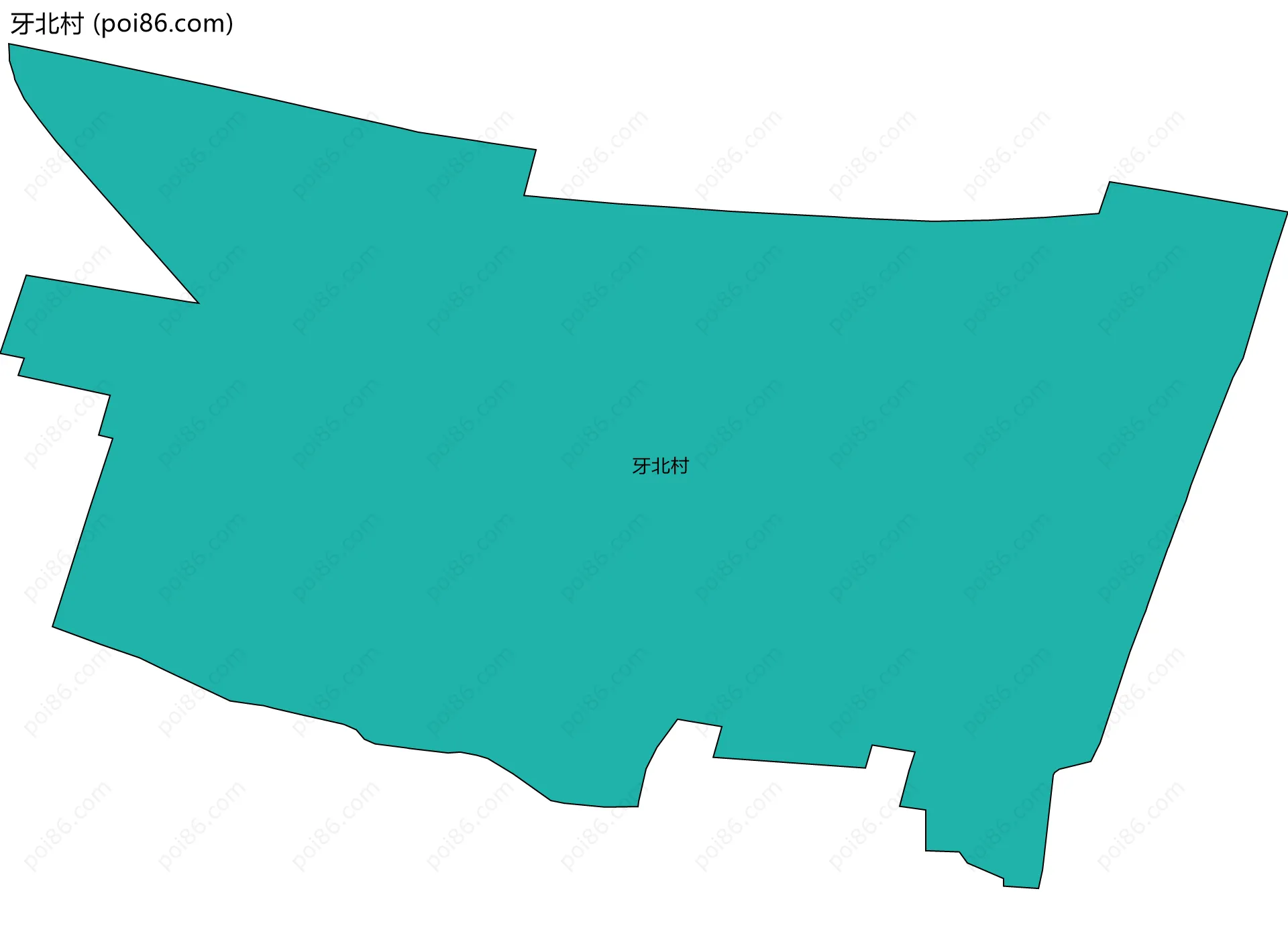 牙北村边界地图
