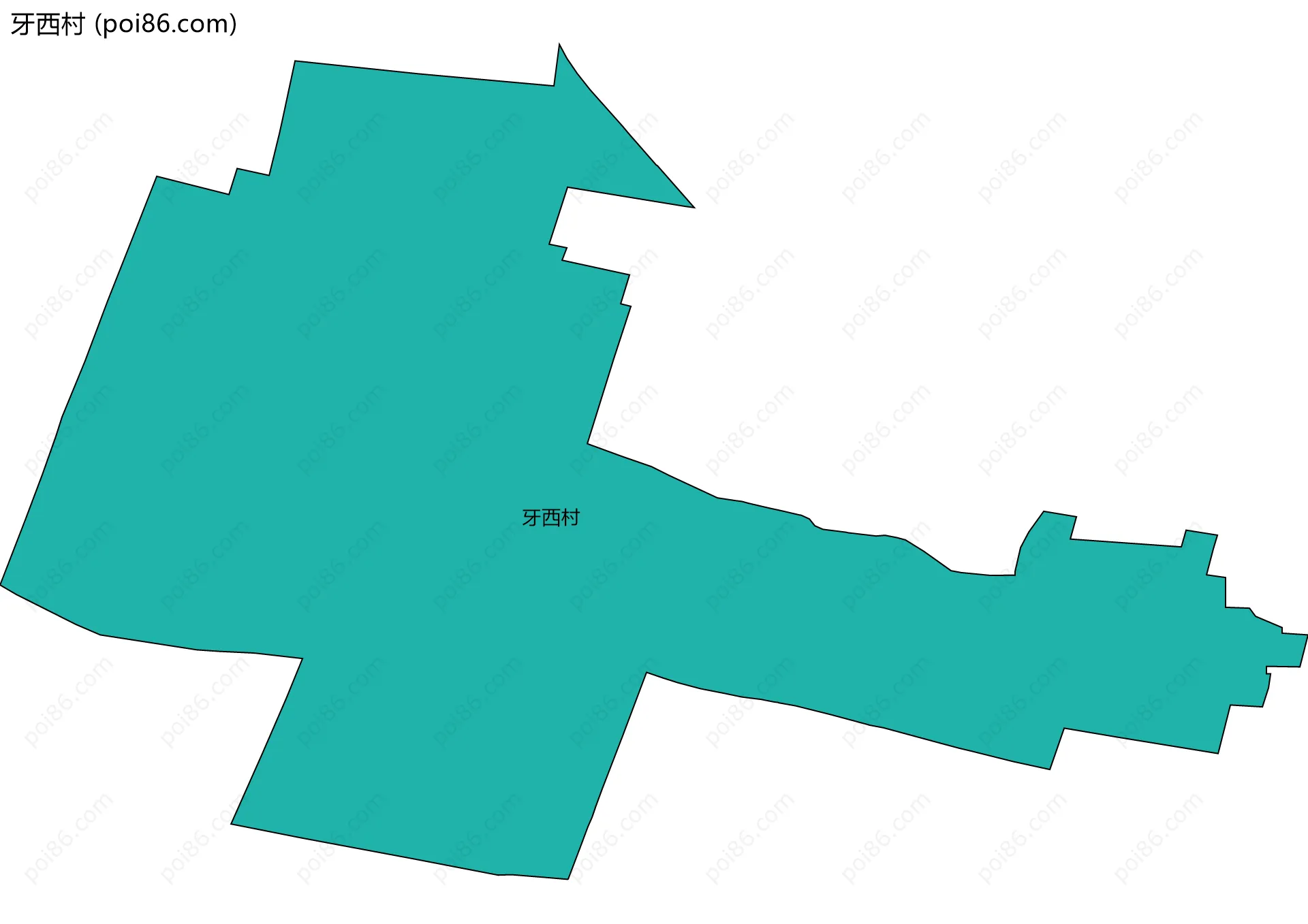 牙西村边界地图