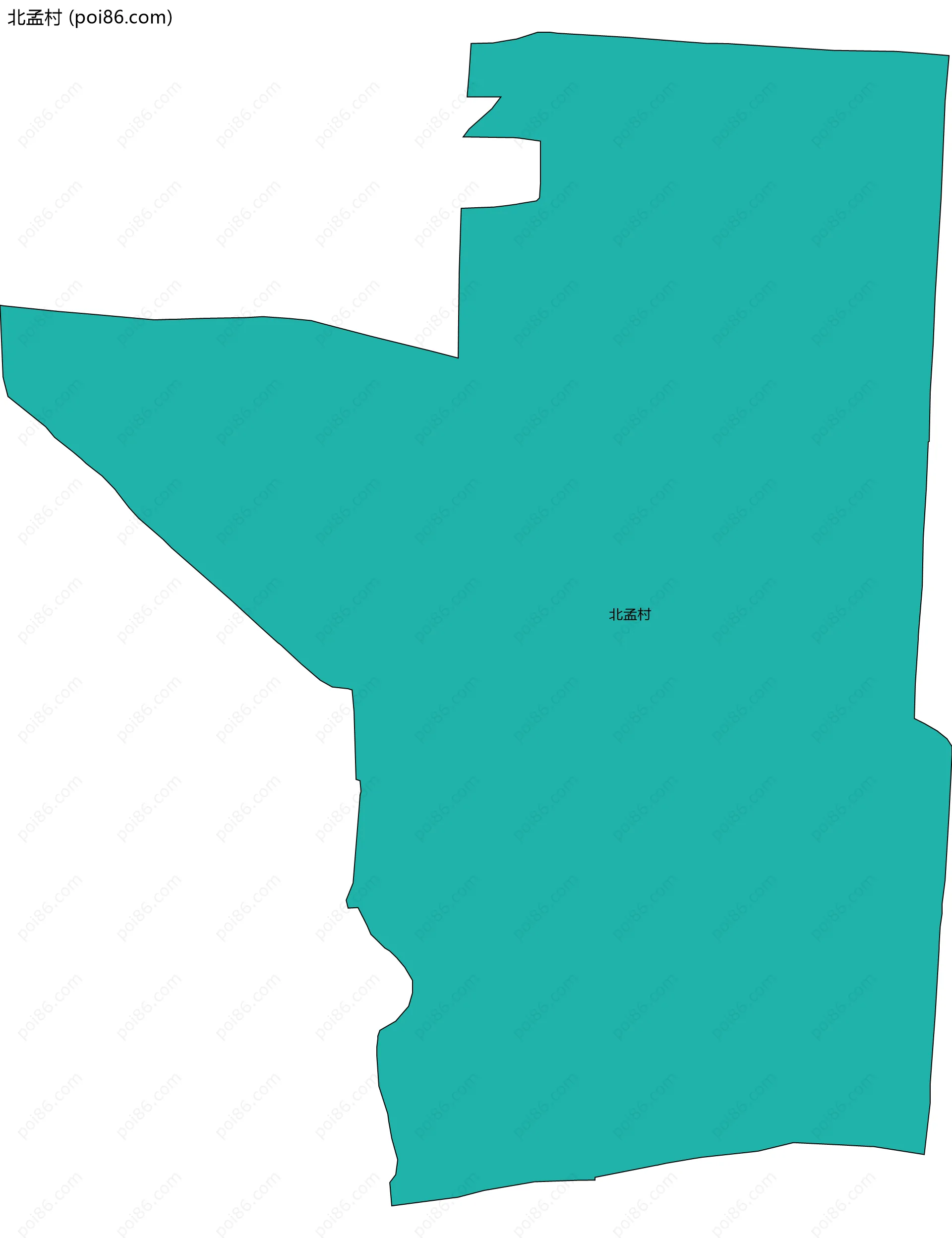 北孟村边界地图