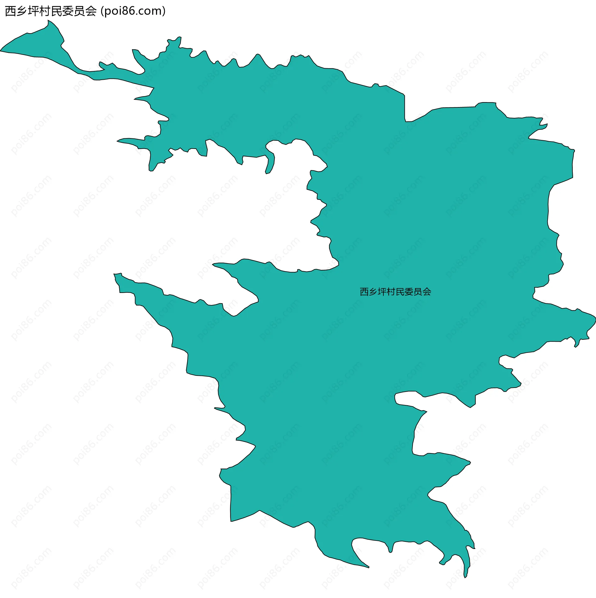 西乡坪村民委员会边界地图