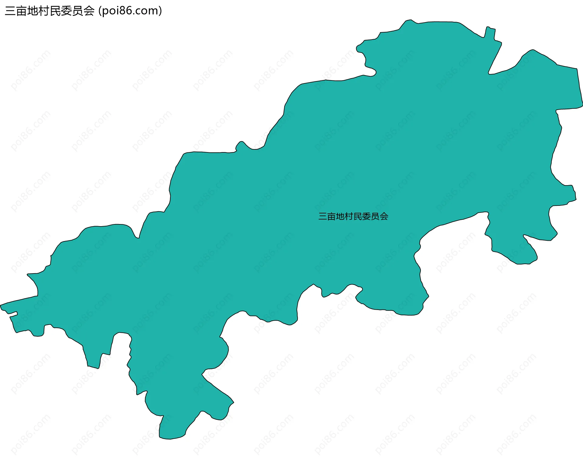 三亩地村民委员会边界地图