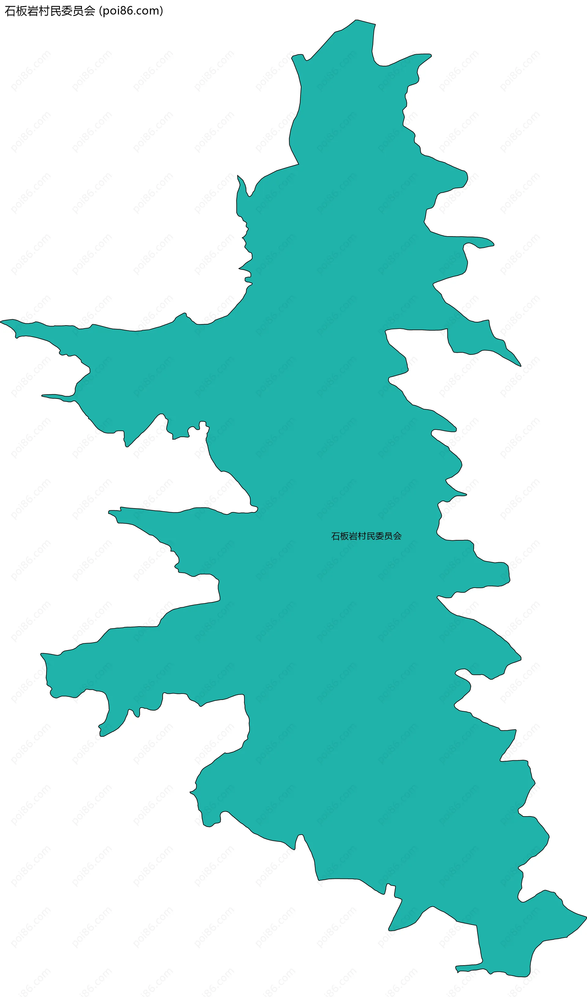 石板岩村民委员会边界地图